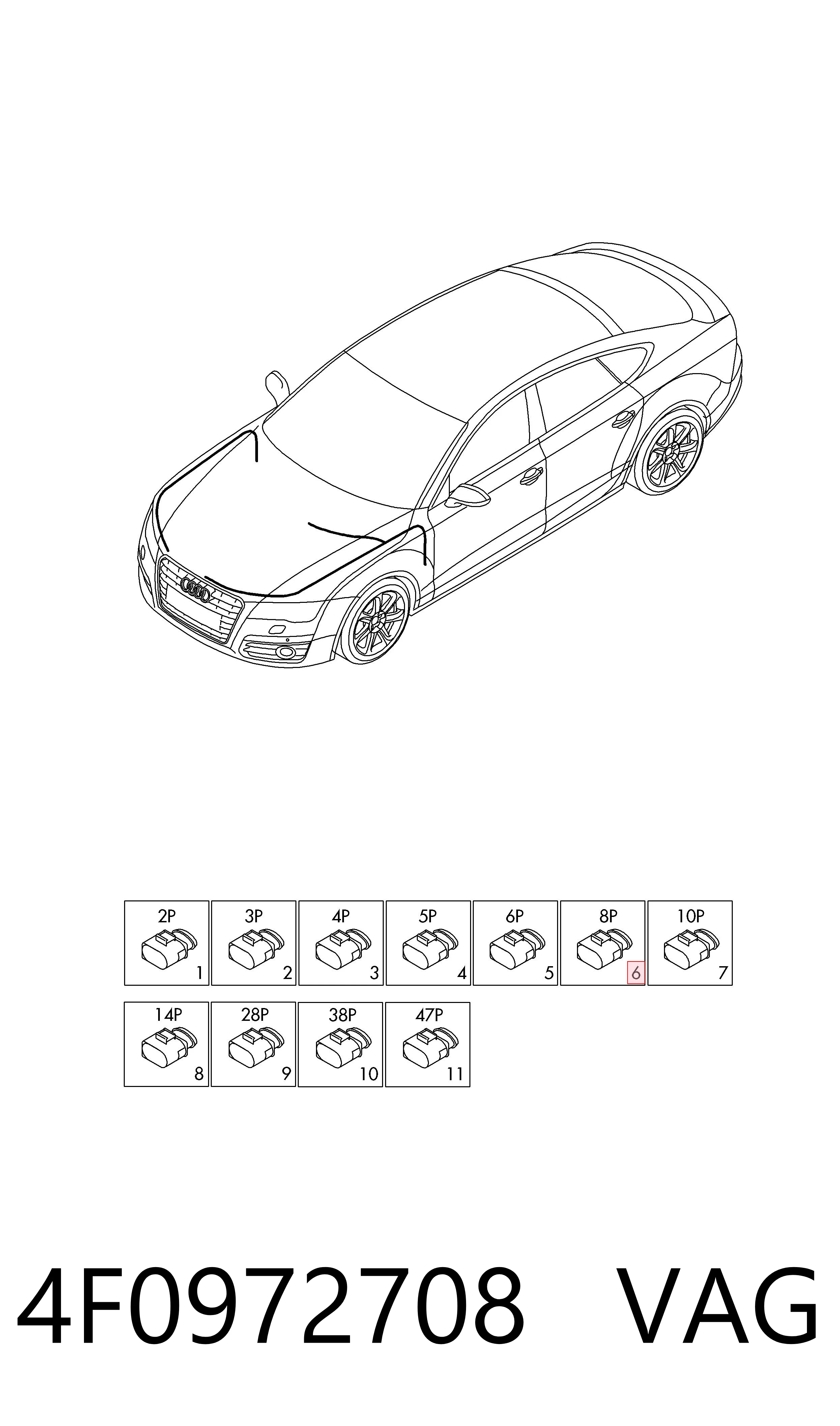 Разъем (фишка) датчика парковки AND 30973015