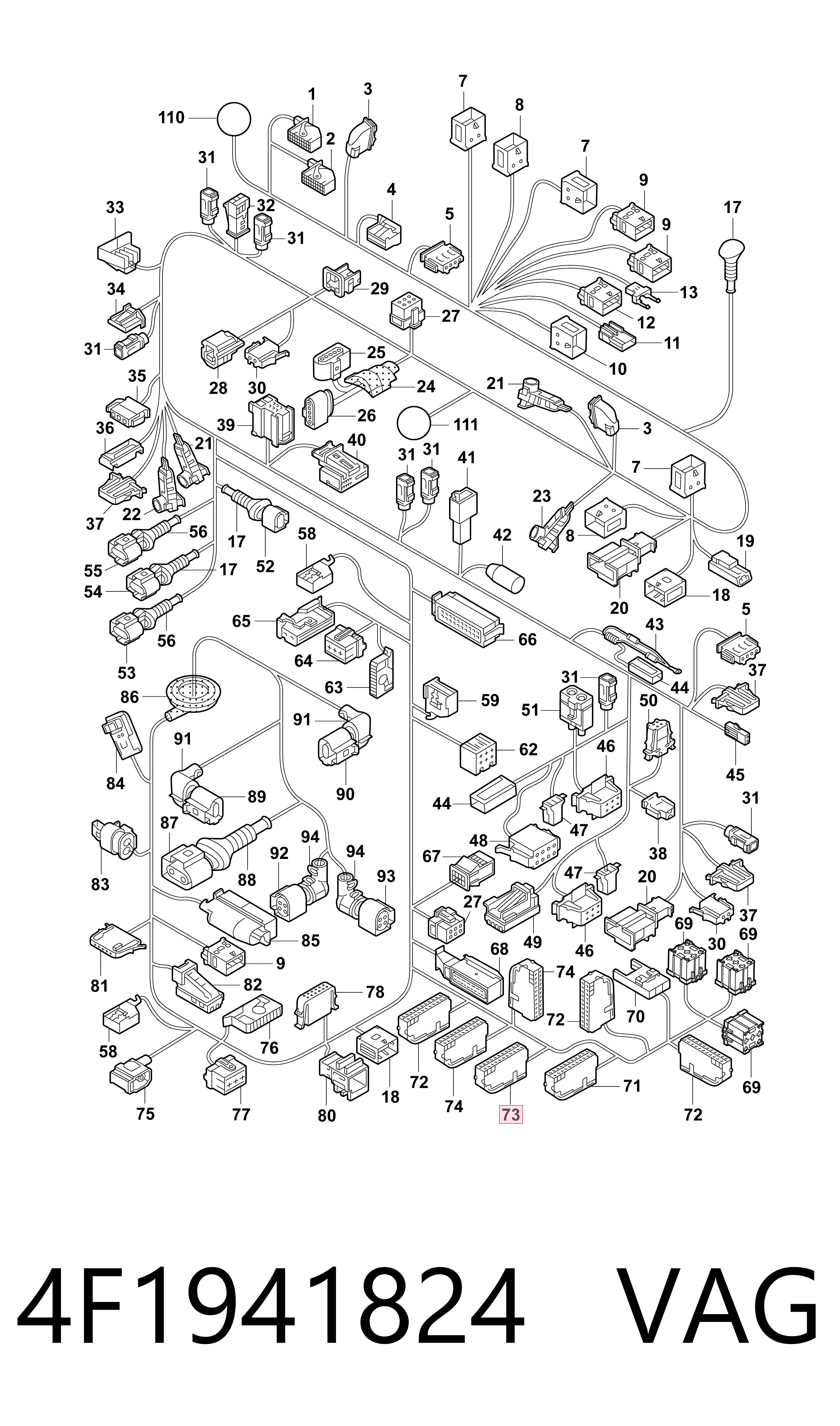 4F1941824 VAG Монтажный блок предохранителей
