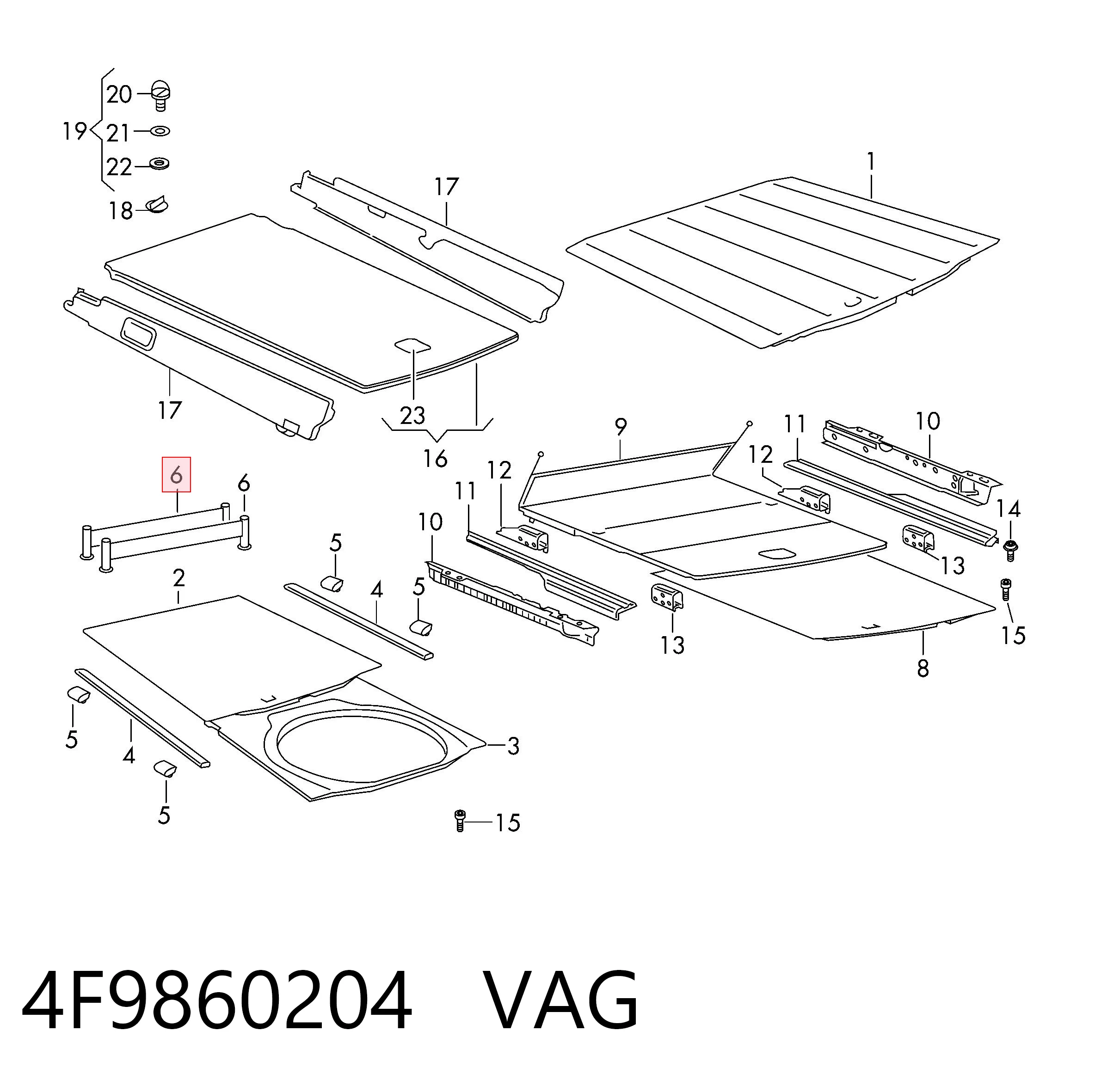 4F9860204 VAG Крепление возимого оборудования