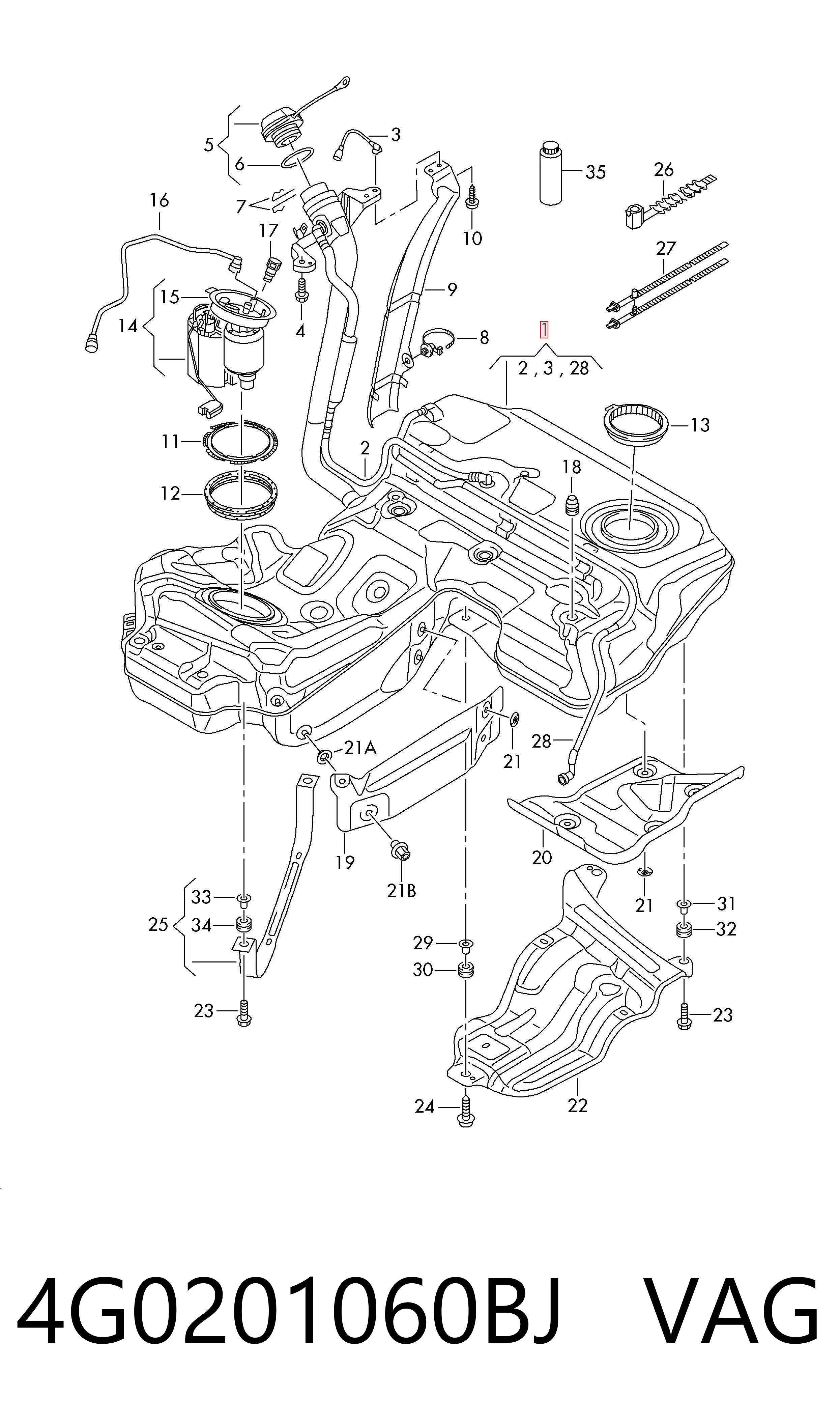 Бак топливный на Audi A6 C7 4G2, 4GC