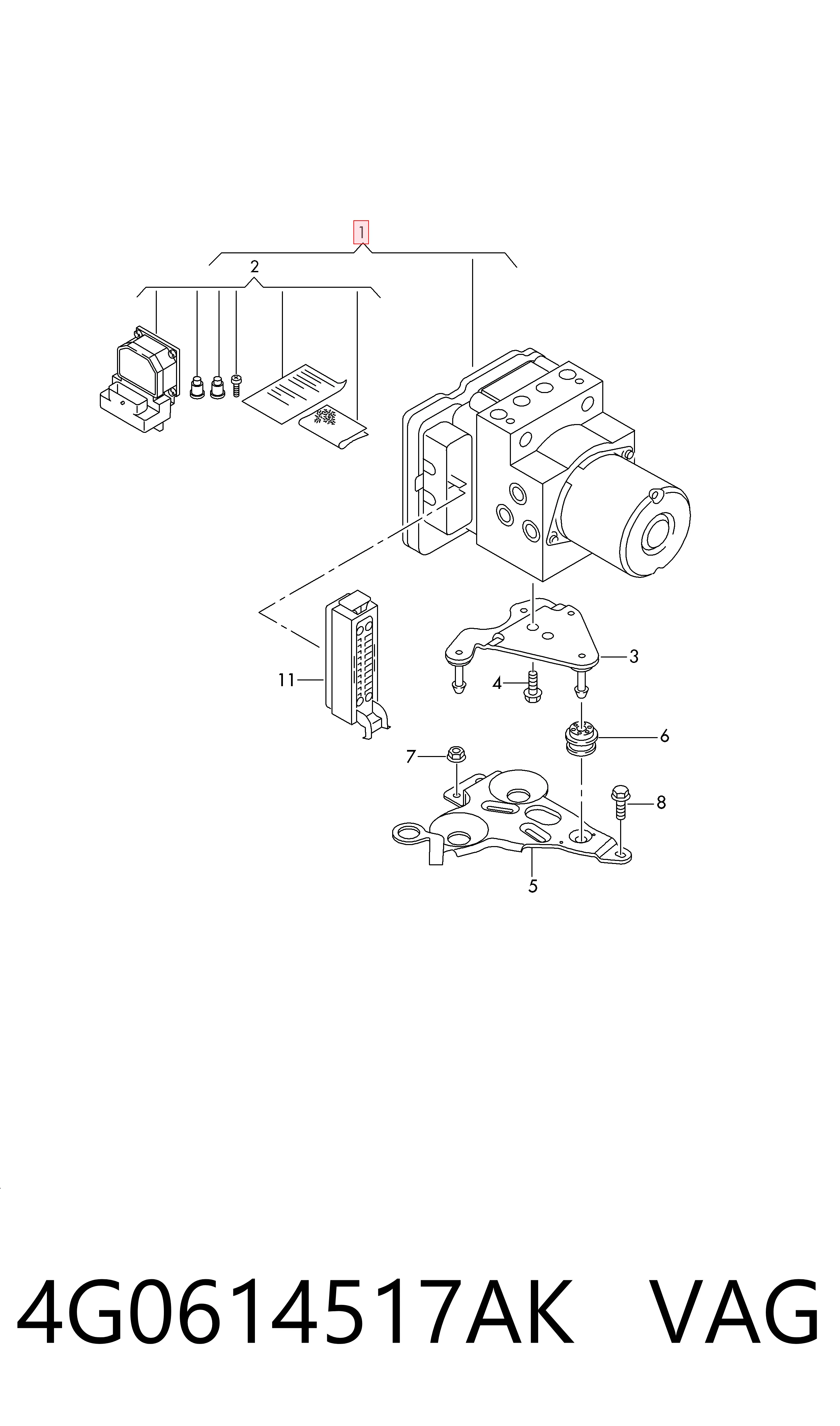 4G0614517AK VAG Блок ABS гидравлический