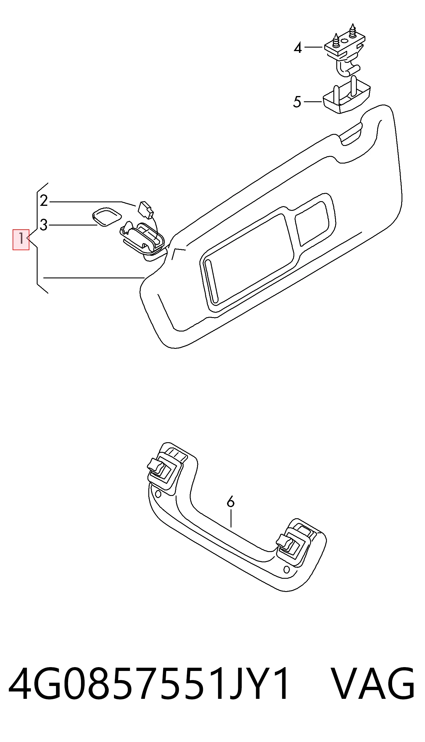Козырек противосолнечный на Audi A7 Sportback 4GA, 4GF