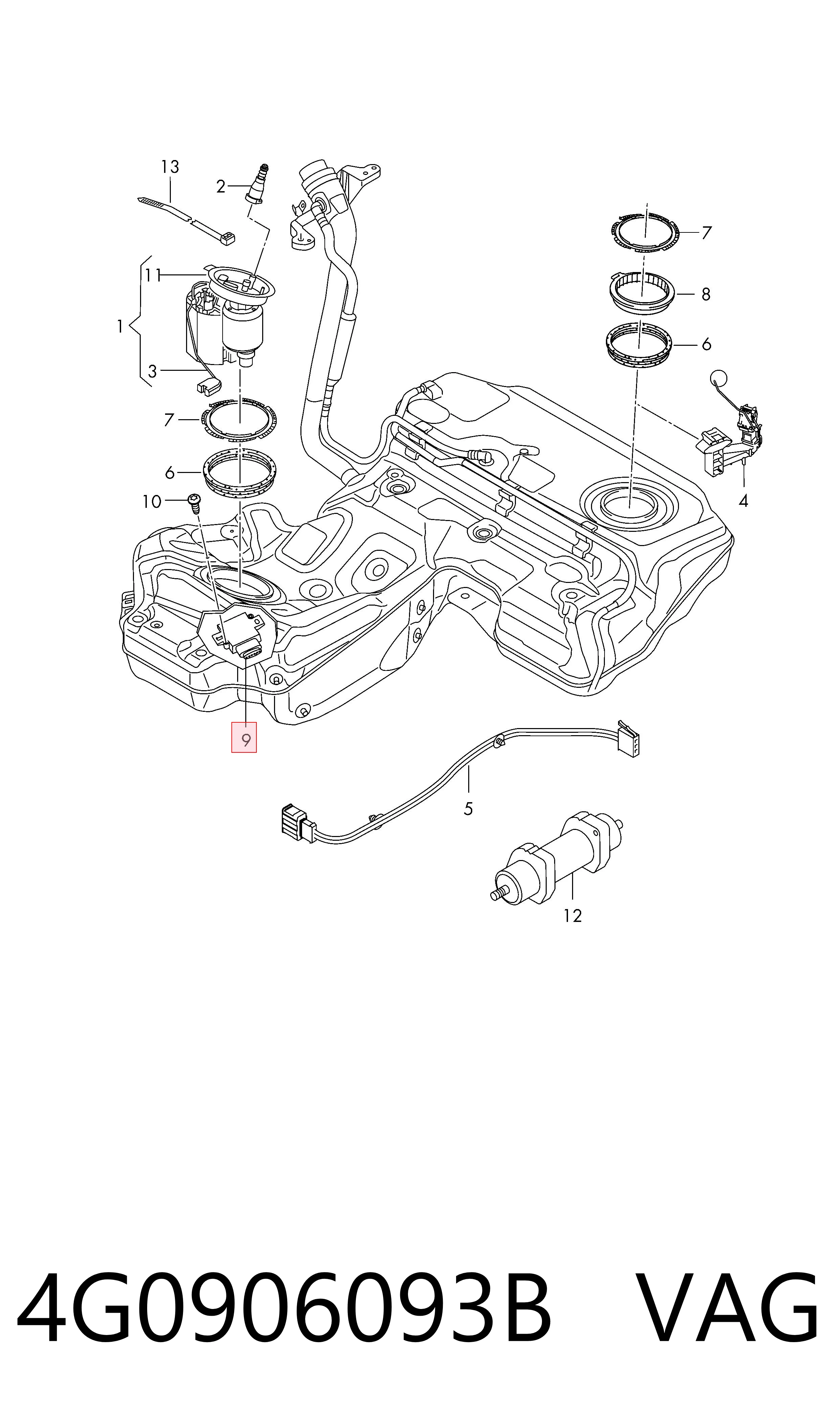 Блок управления топливного насоса Porsche 4G0906093H