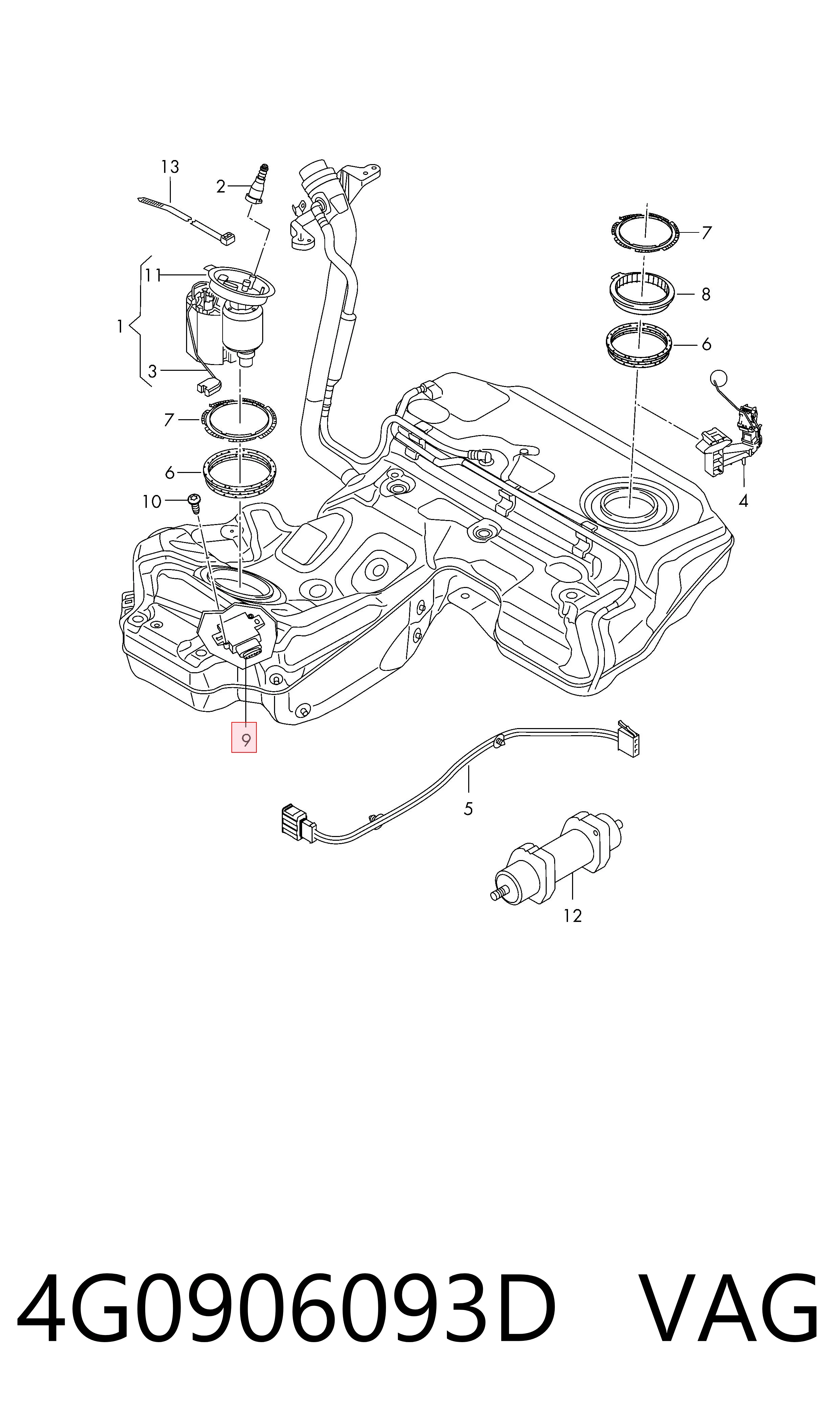 4G0906093H Porsche ЭБУ топливного насоса