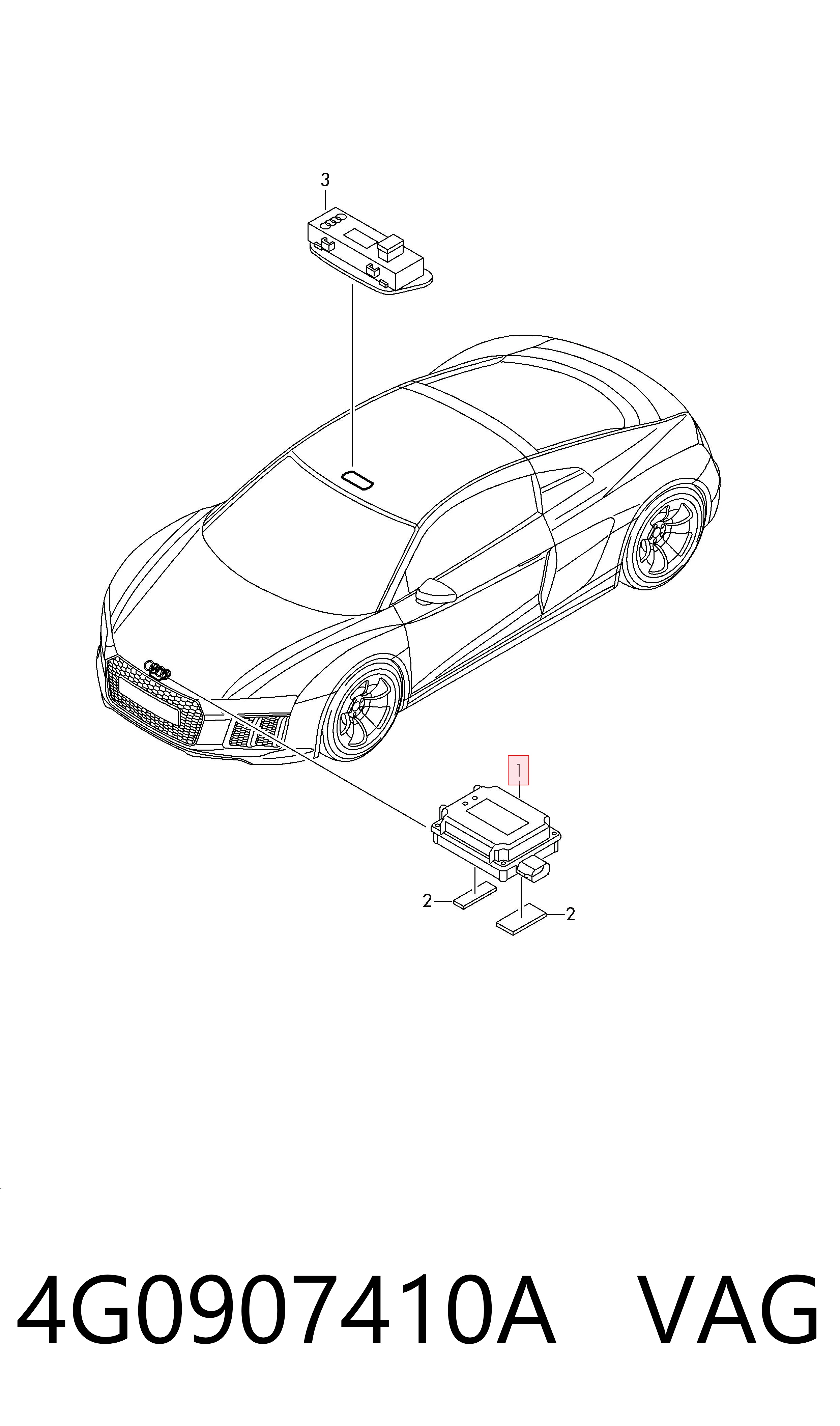 4G0907410A VAG Блок управления системой открывания ворот гаража