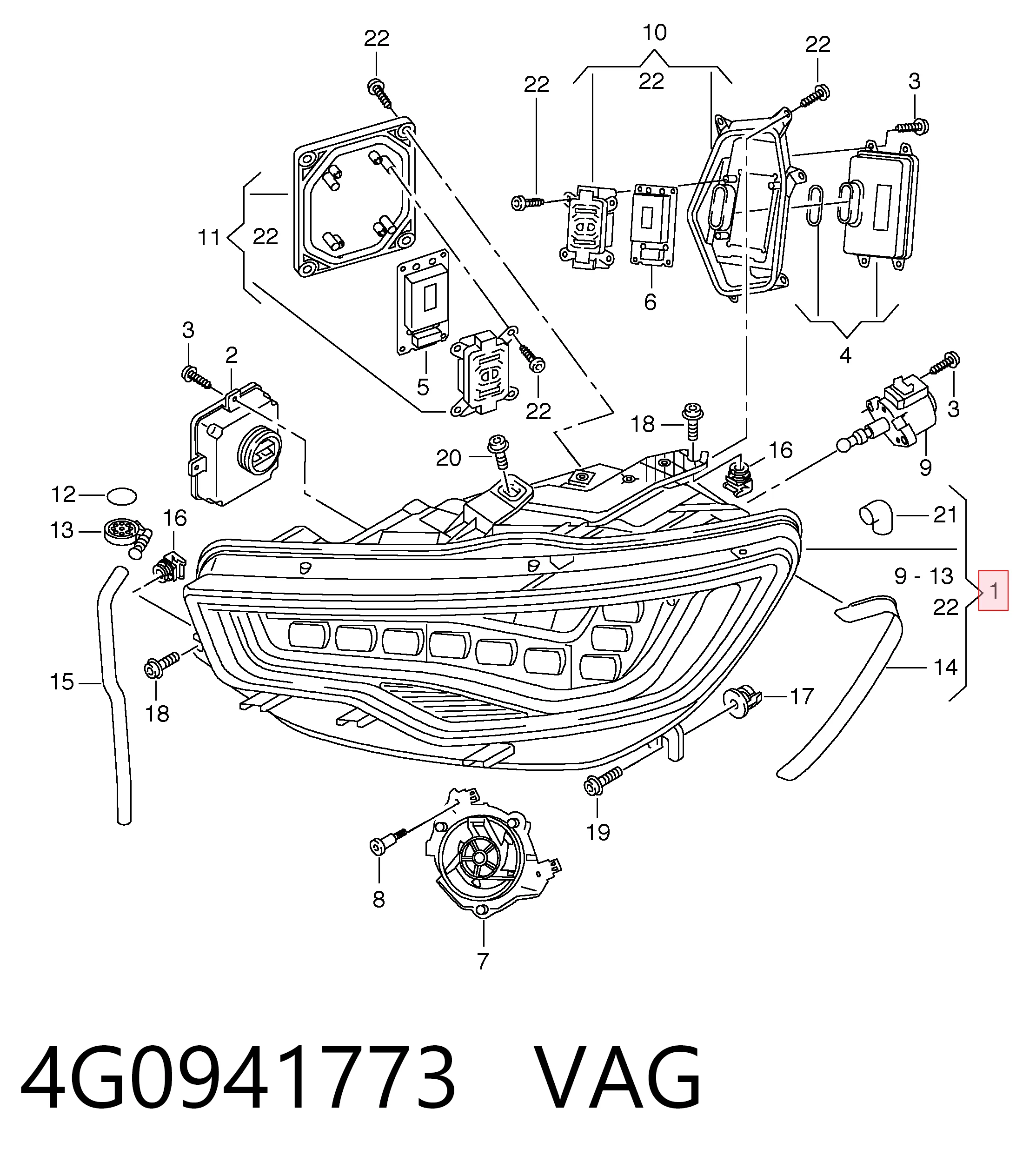 4G0941773 VAG Фара