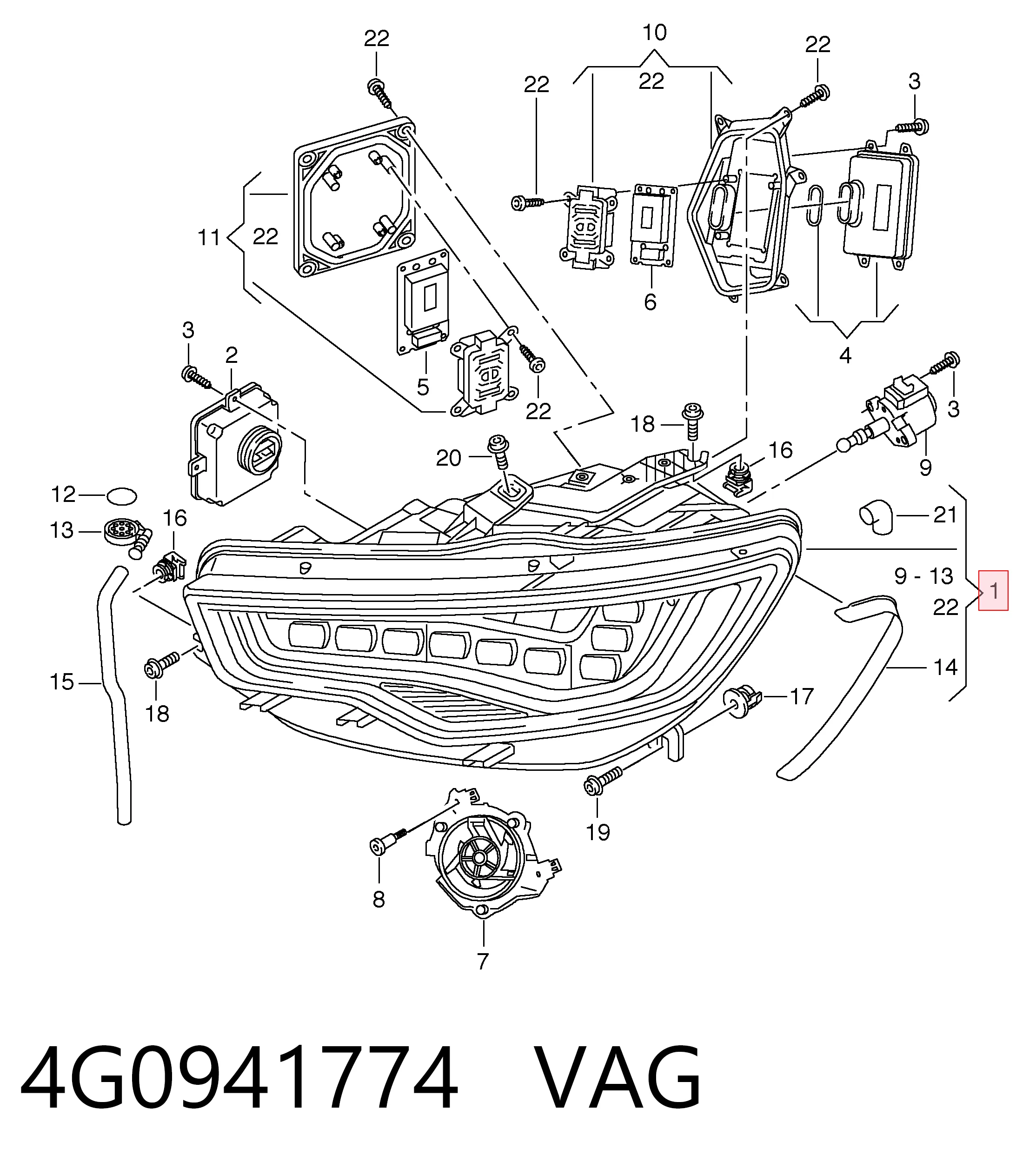 4G0941774 VAG Фара передняя правая
