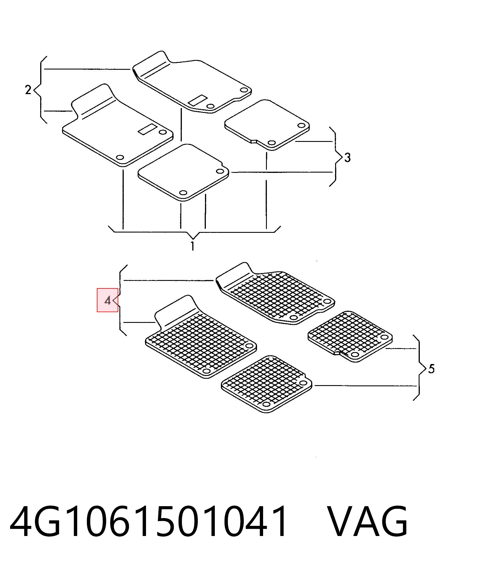 4G1061501041 VAG Комплект ковров