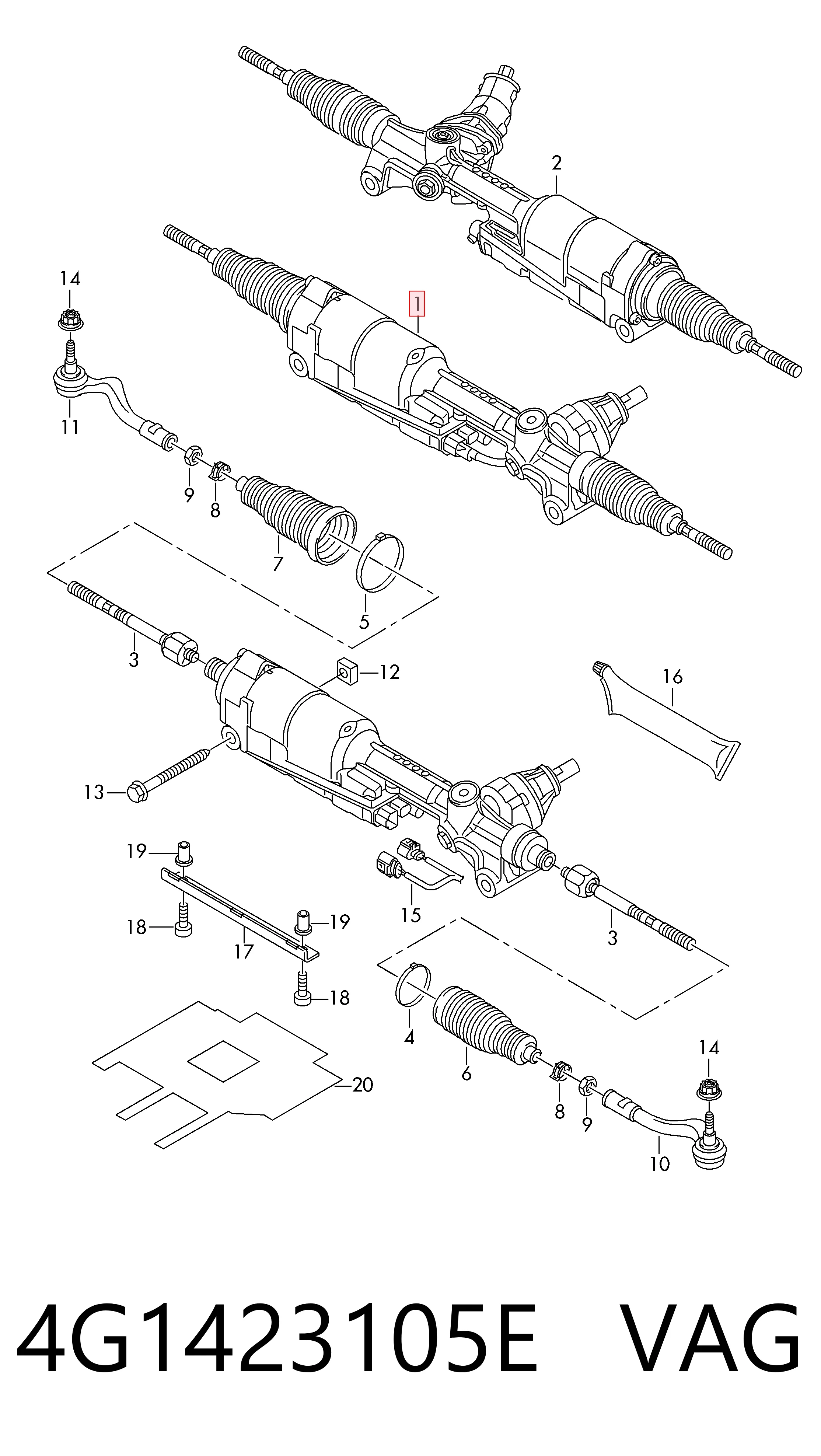 8R1423055AF Rebuilt Управление рулевое в сборе