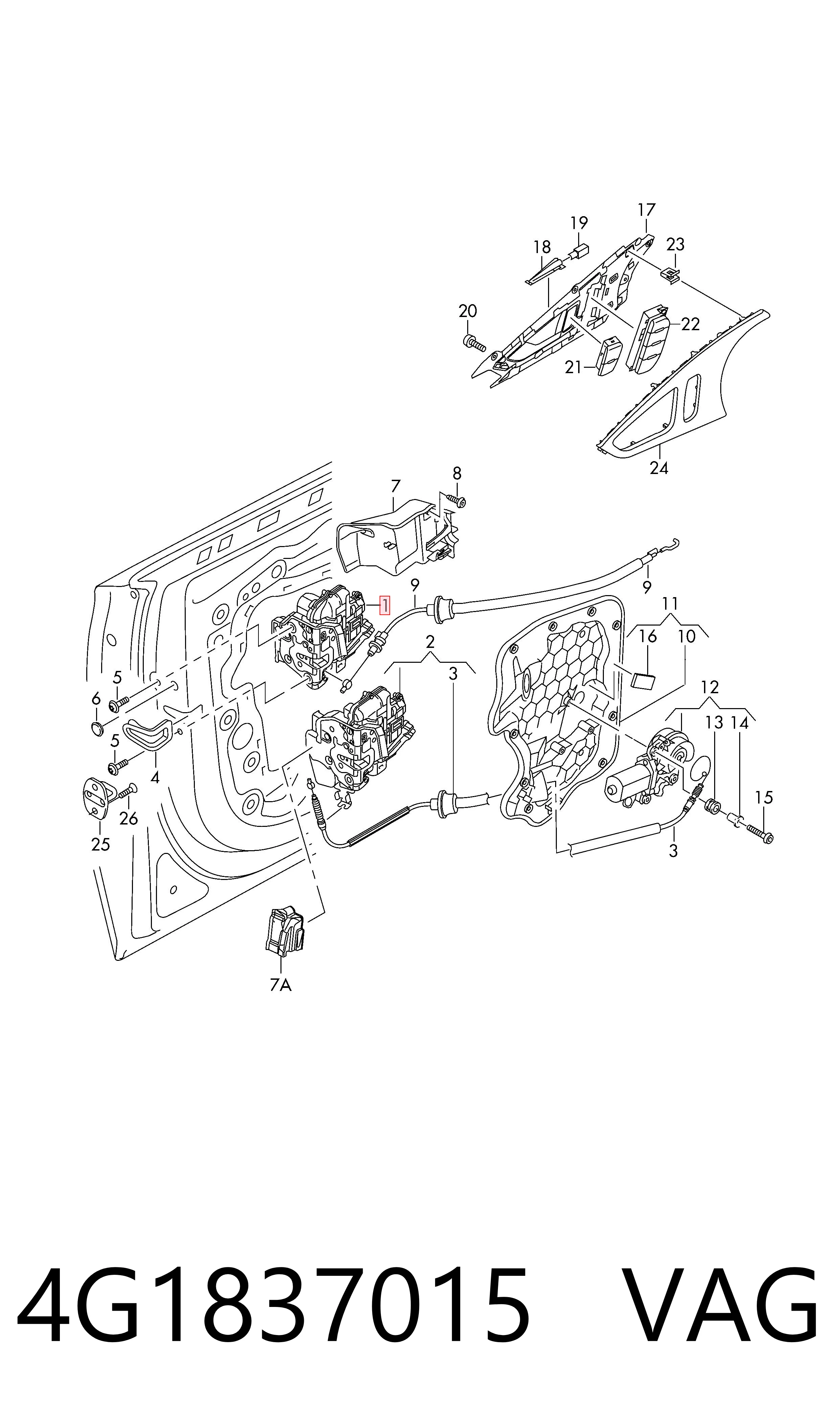 Запор кабины Audi A6 C7 седан (4G2, 4GC) (2010 - 2019) цена, от 72.23 USD