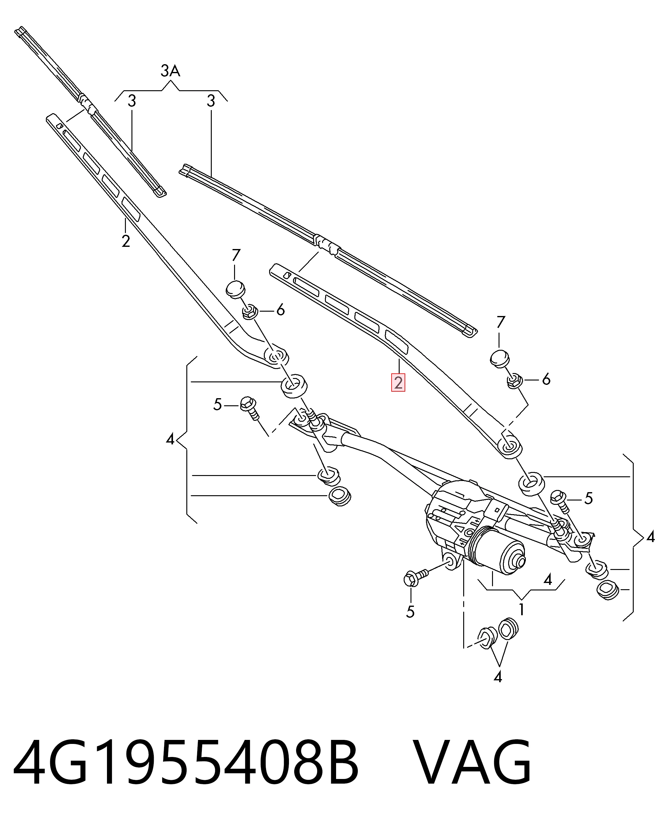 4G1955408B VAG Поводок дворника