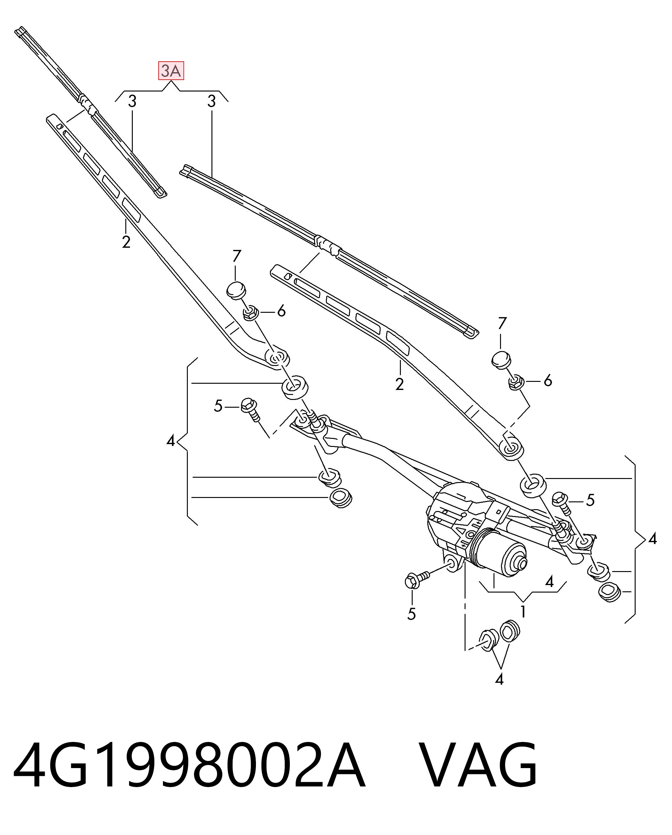 4G1998002A VAG Щетки лобового стекла
