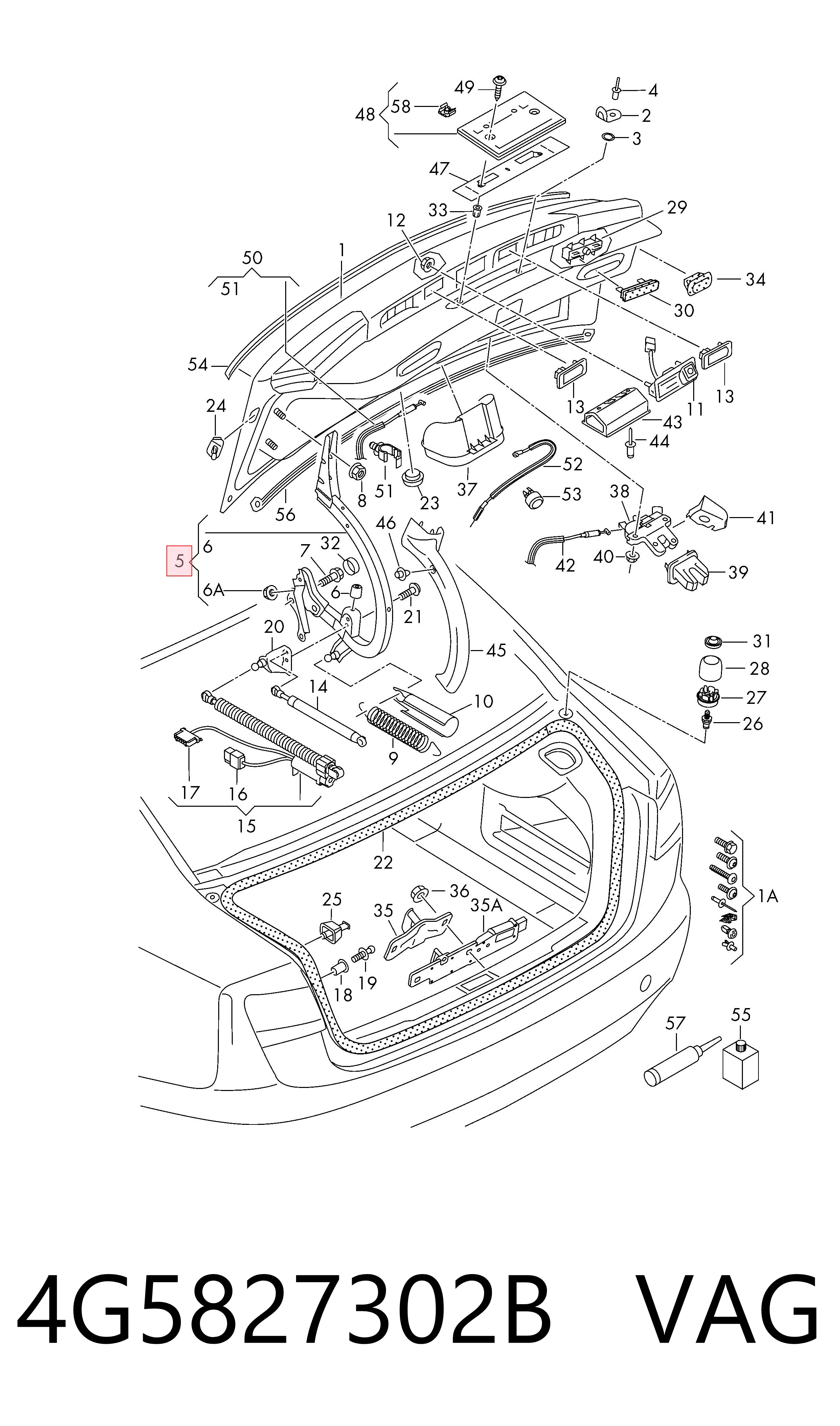 4G5827302B VAG Петля крышки багажника