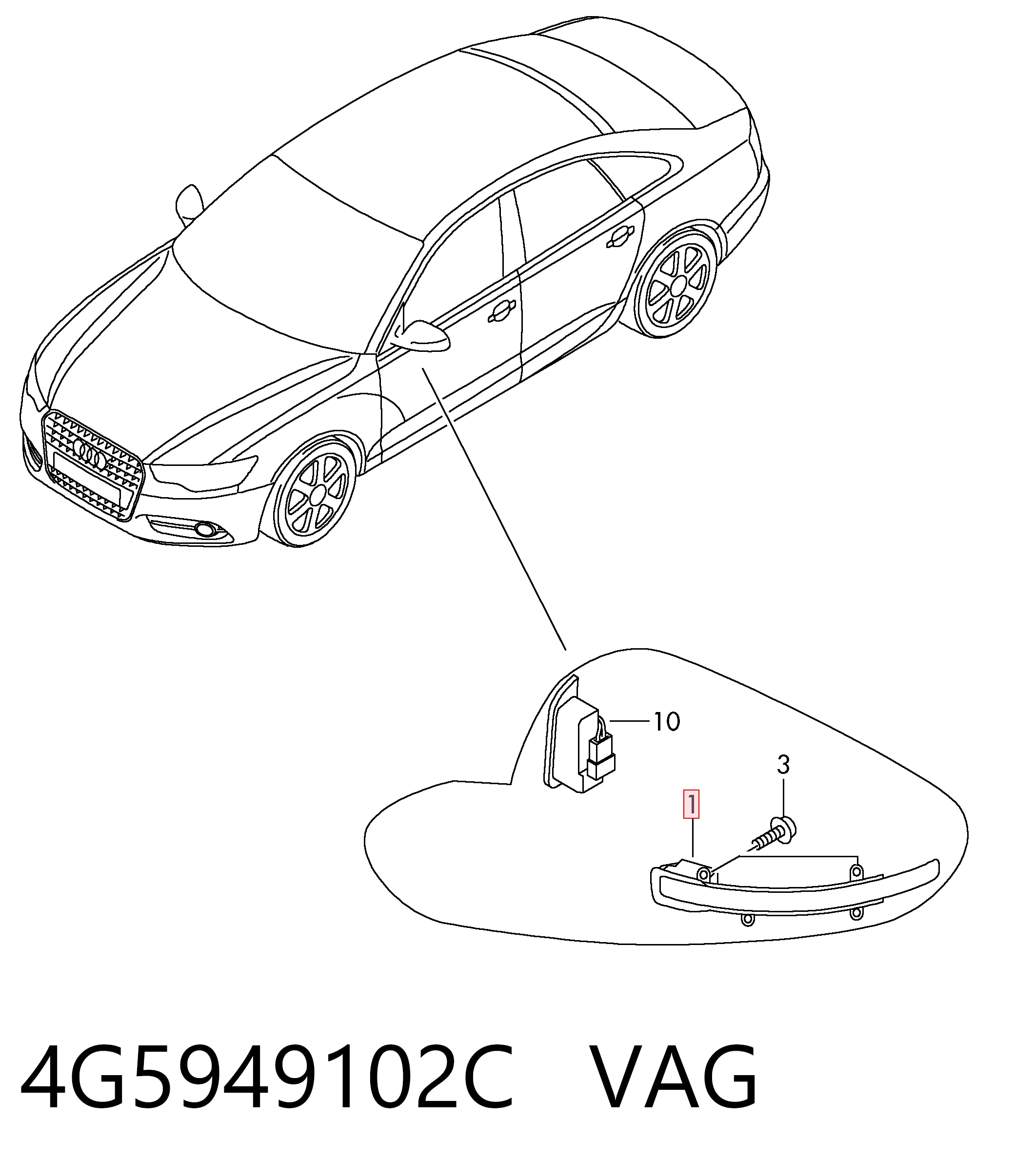 4G5949102C VAG Поворотник правый