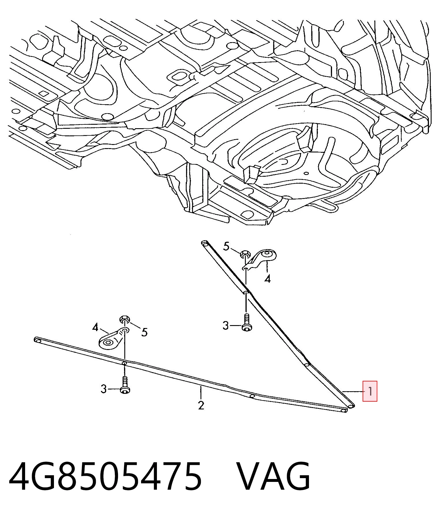 4G8505475 VAG Распорка задней балки (подрамника)
