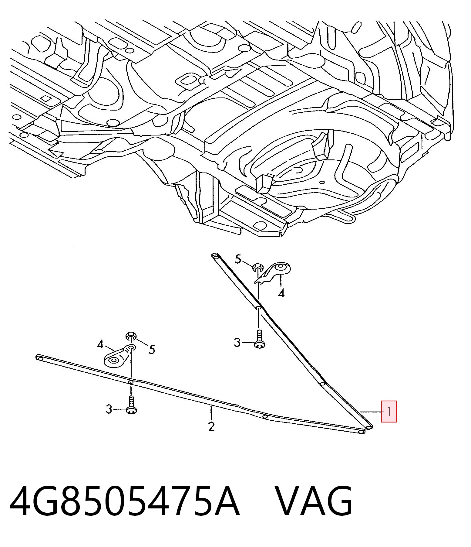 Купить 4G8505475A VAG Распорка задней балки (подрамника)