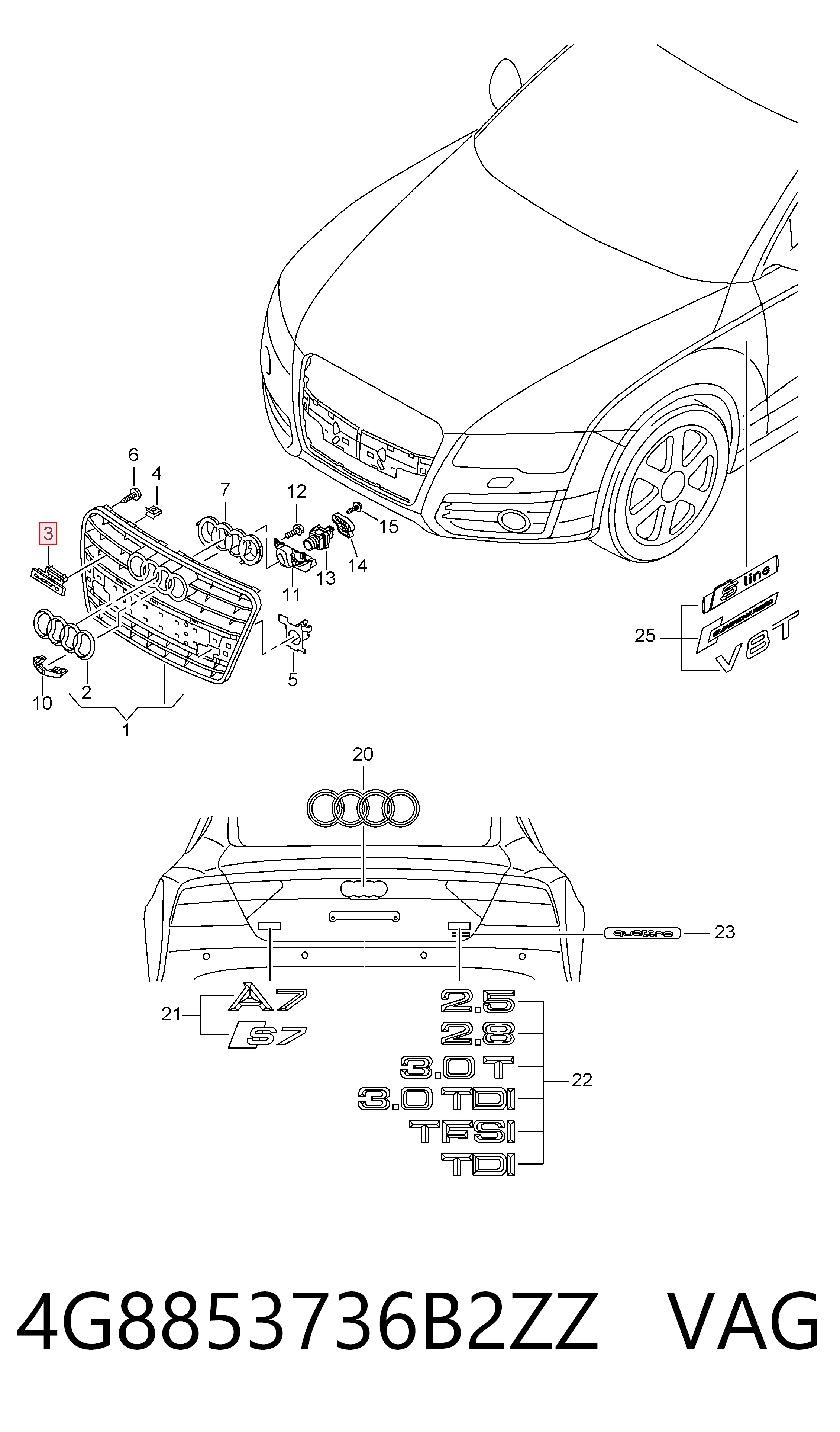  VAG 4G8853736B2ZZ цена, от  USD