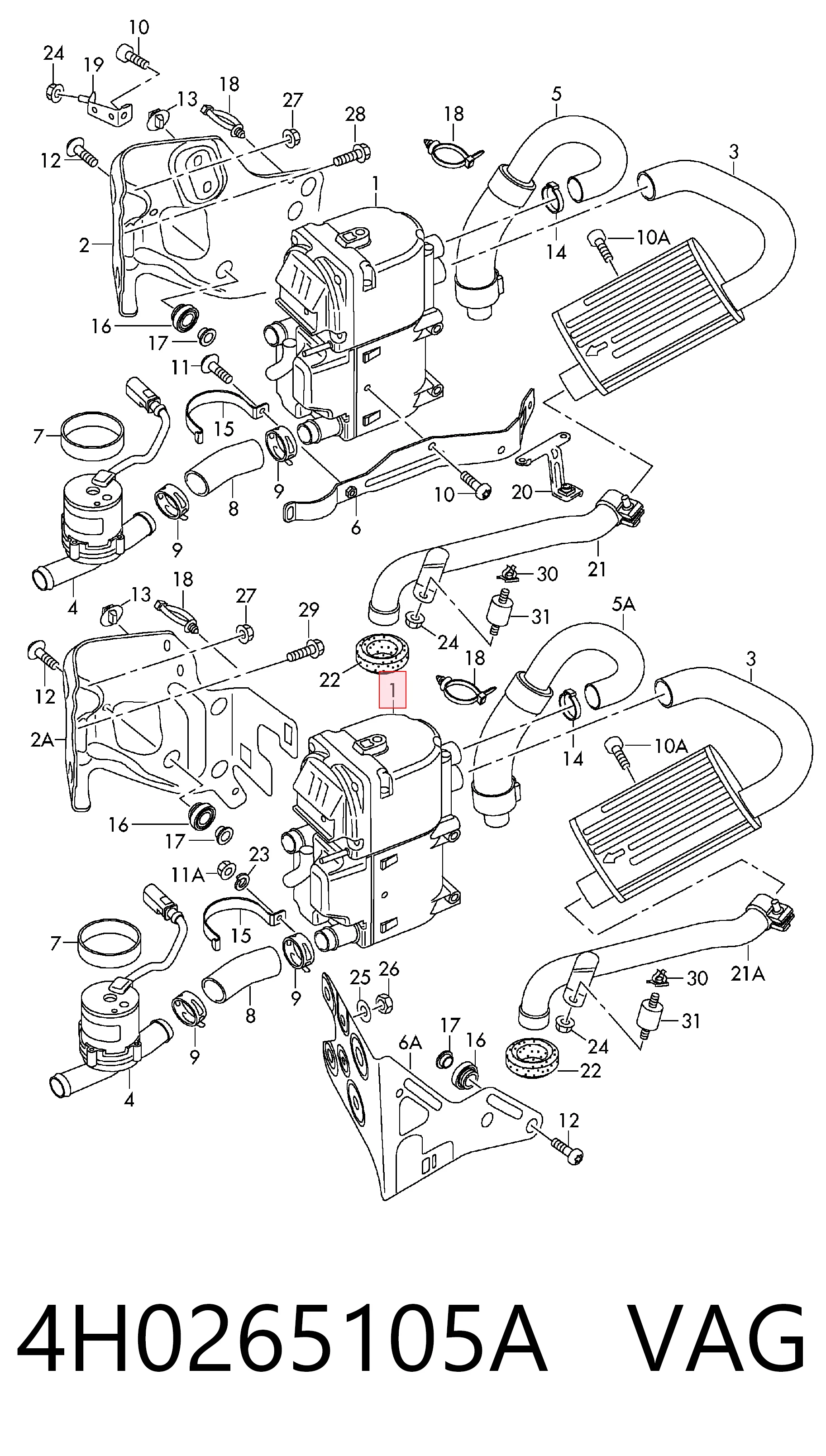 4H0265105A VAG Автономная печка