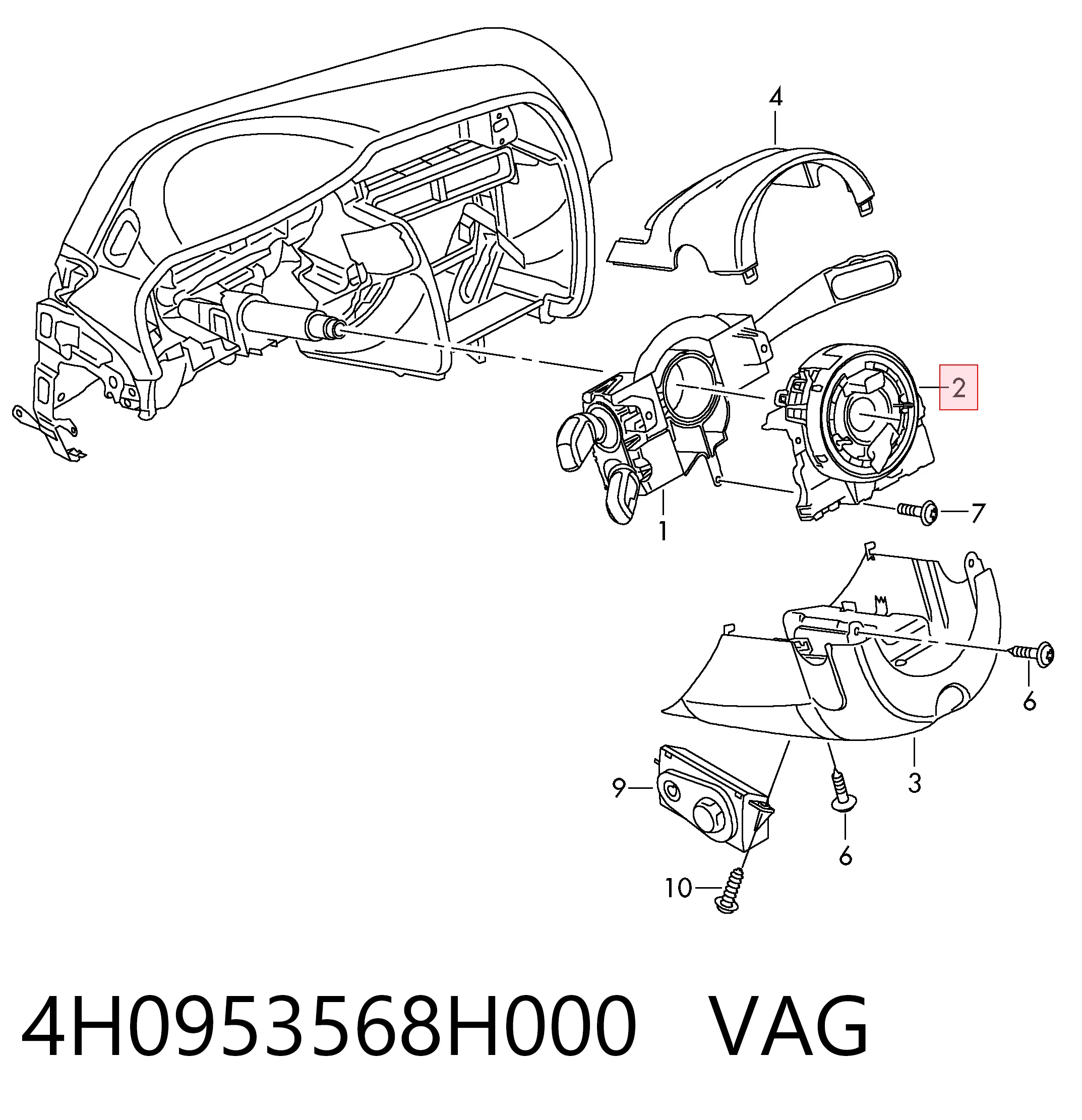 Кольцо подушки безопасности на Audi A6 C7 4G2, 4GC