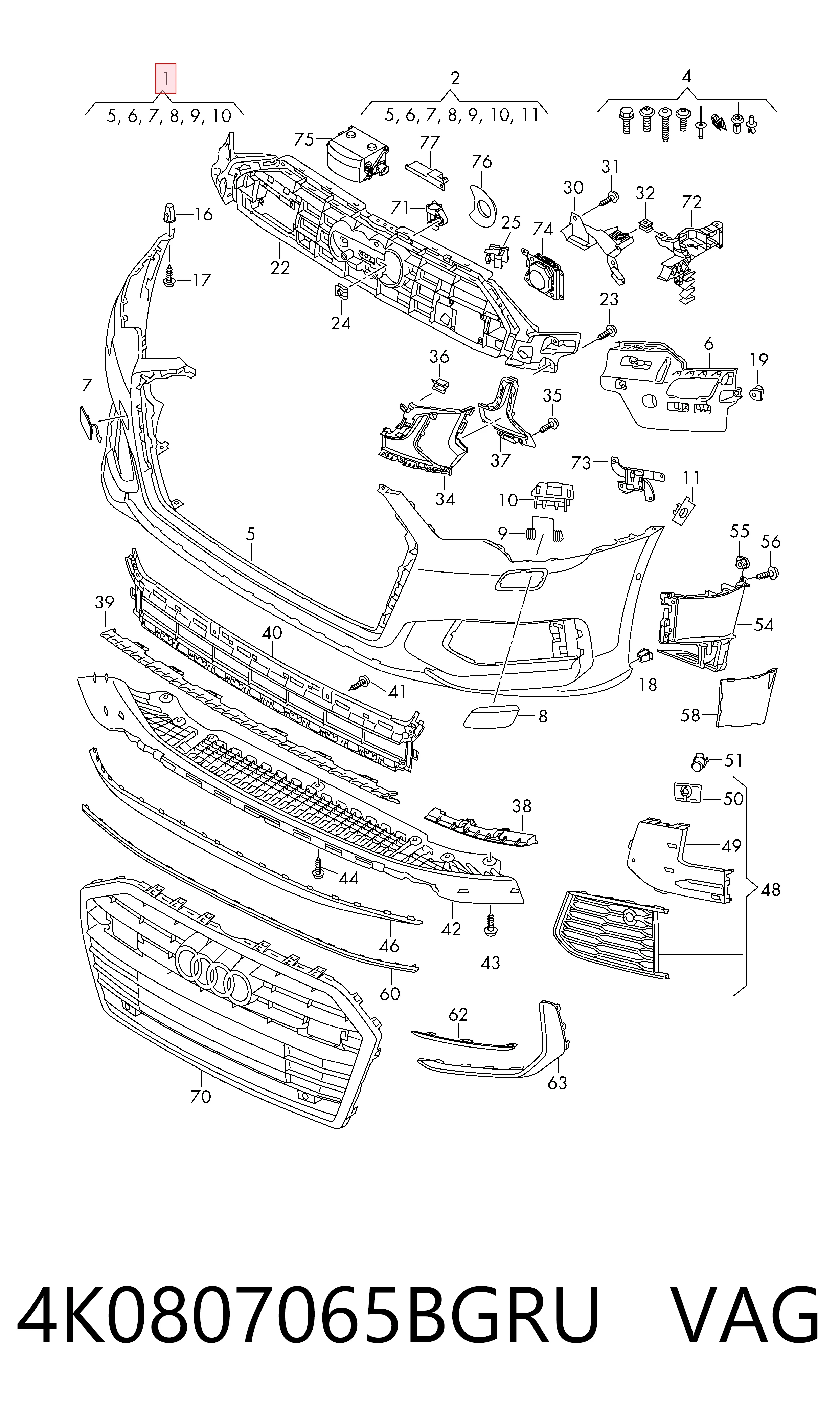 AD6001042 Rhino Бампер передний в сборе