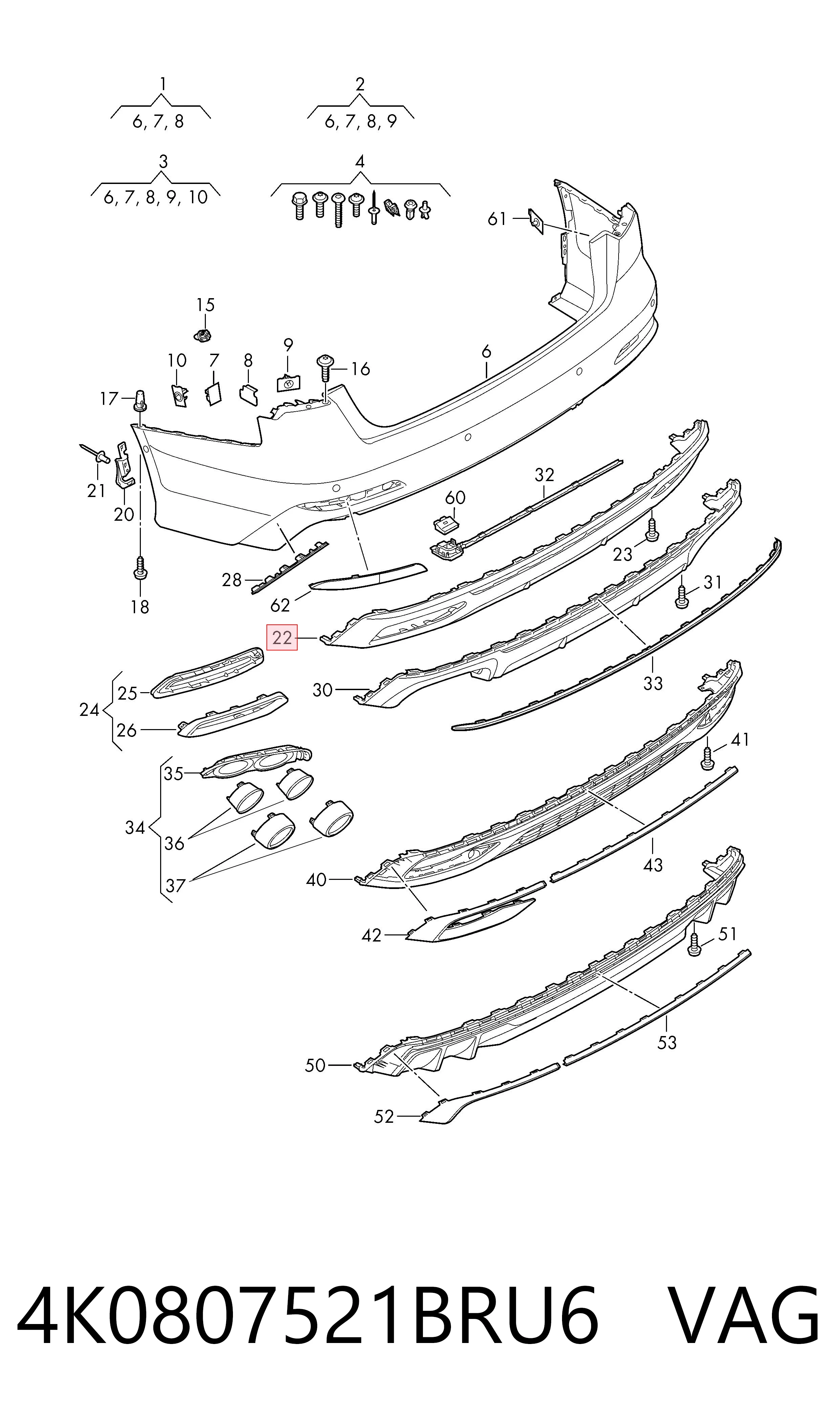 AD6001048 Rhino Спойлер заднего бампера