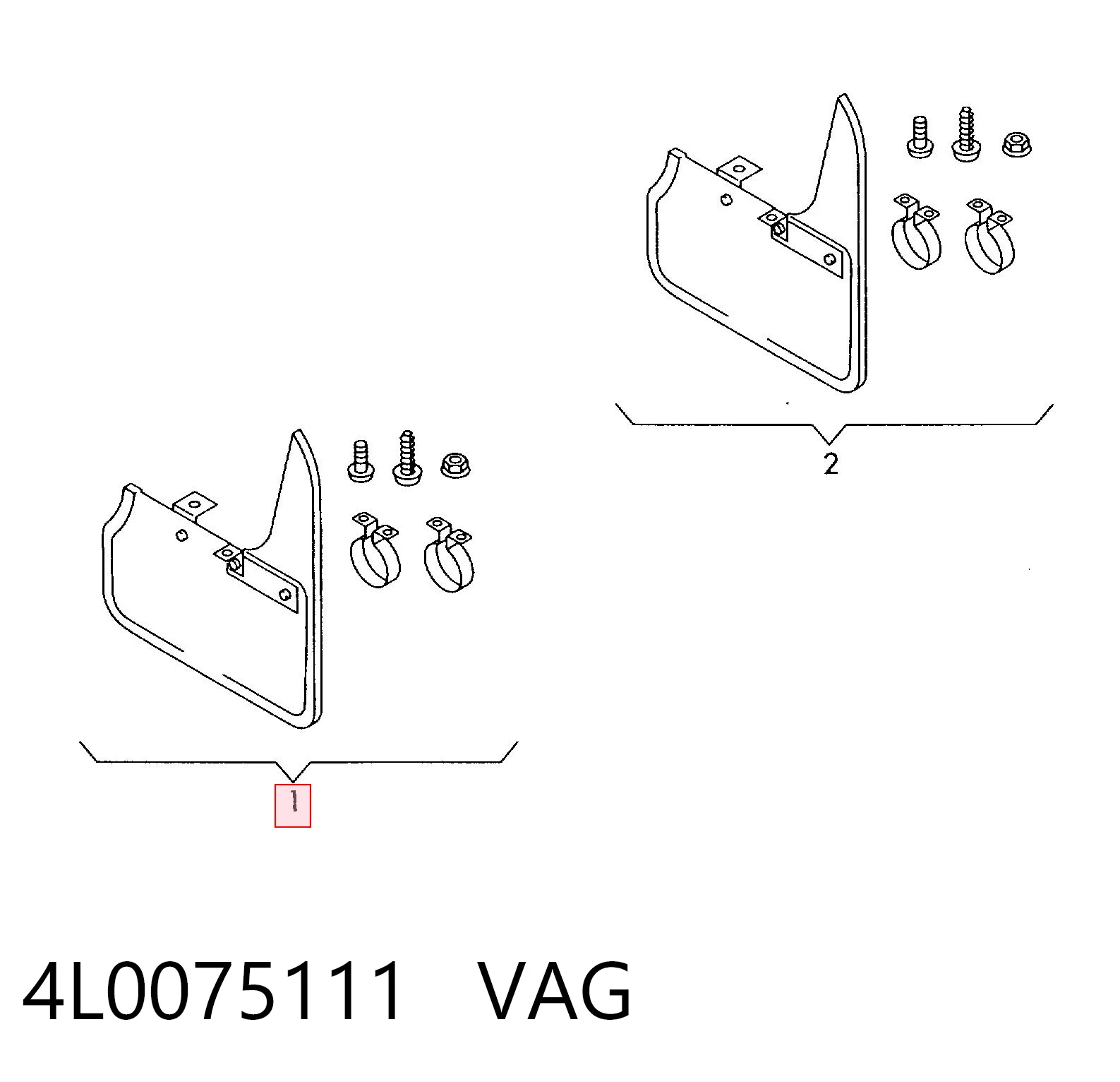 4L0075111 VAG Комплект передних брызговиков