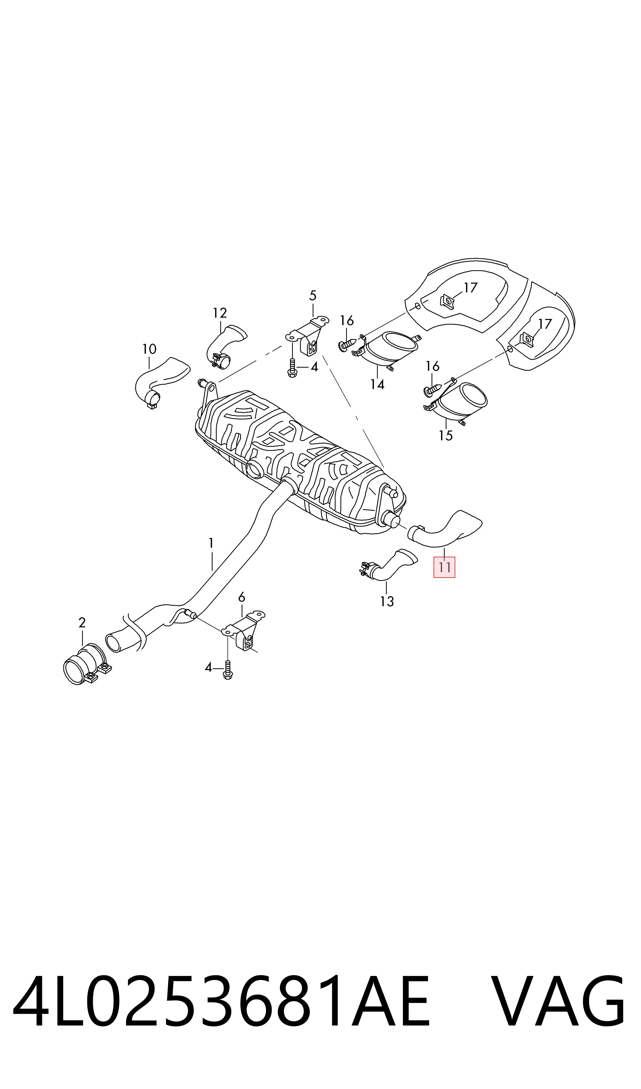 4L0253681AB VAG Насадка на глушитель