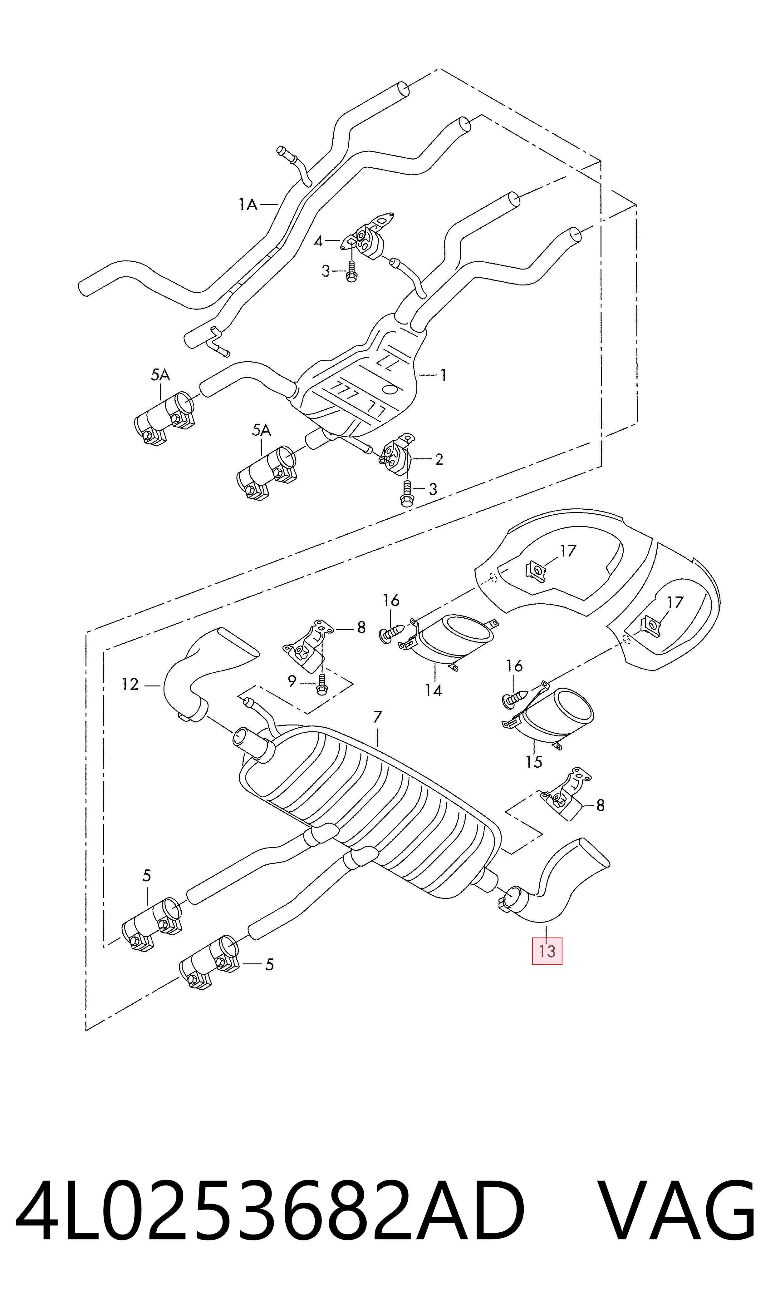4L0253682AD VAG Выхлопная труба
