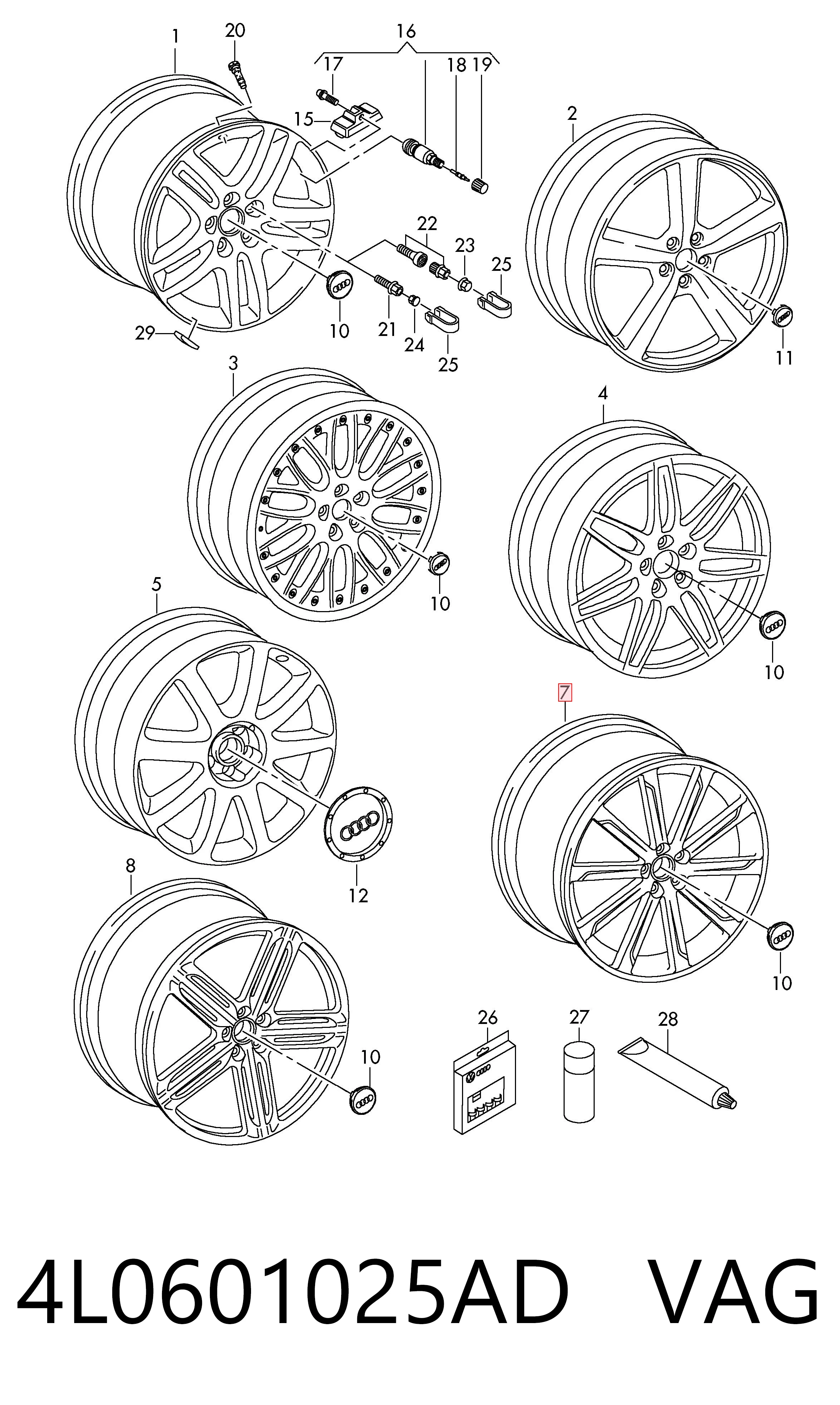 4L0601025AD VAG Оригинальные диски