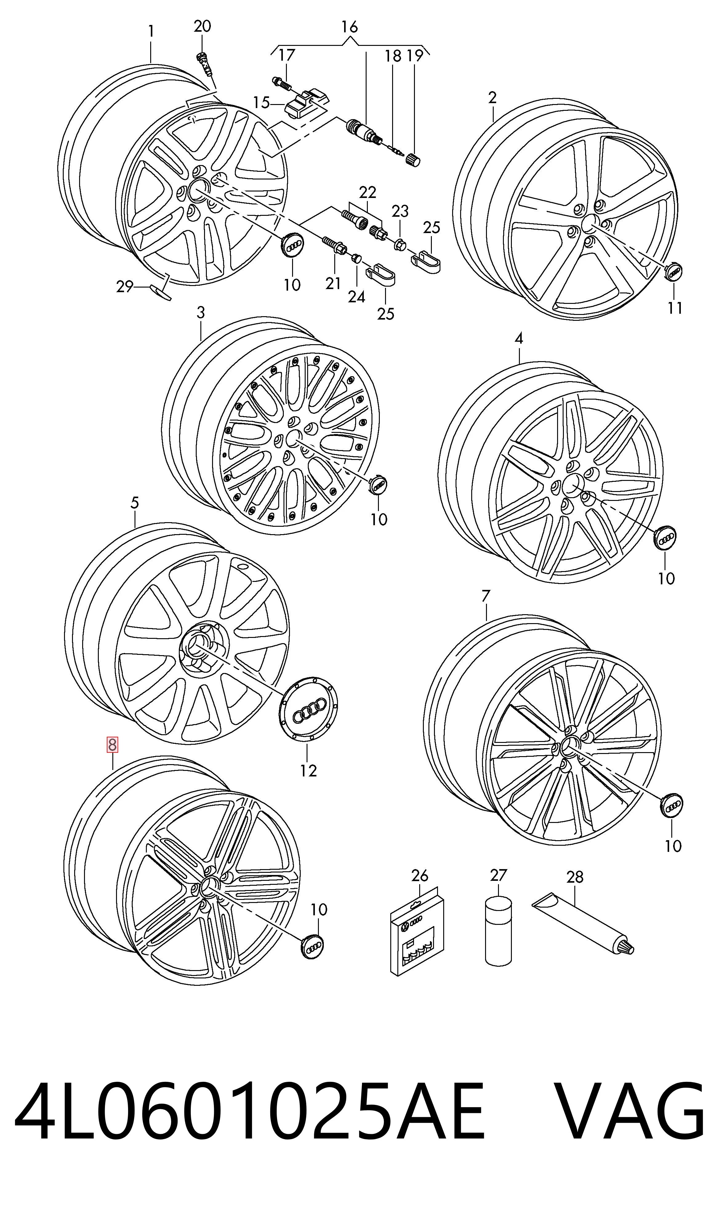 4L0601025AE VAG Оригинальные диски