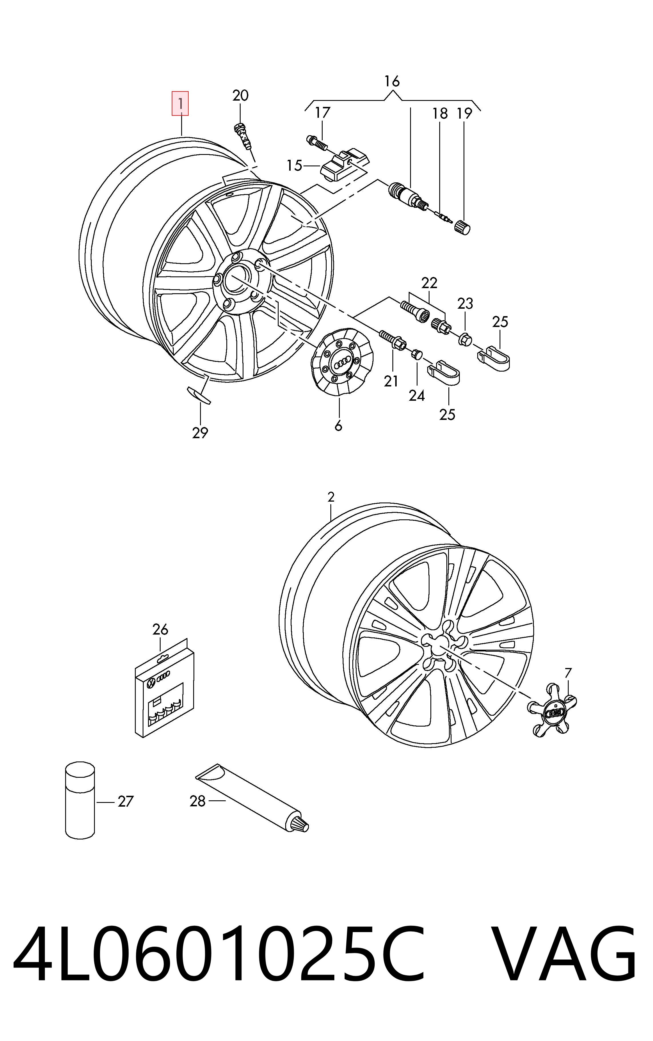 4L0601025C VAG Оригинальные диски