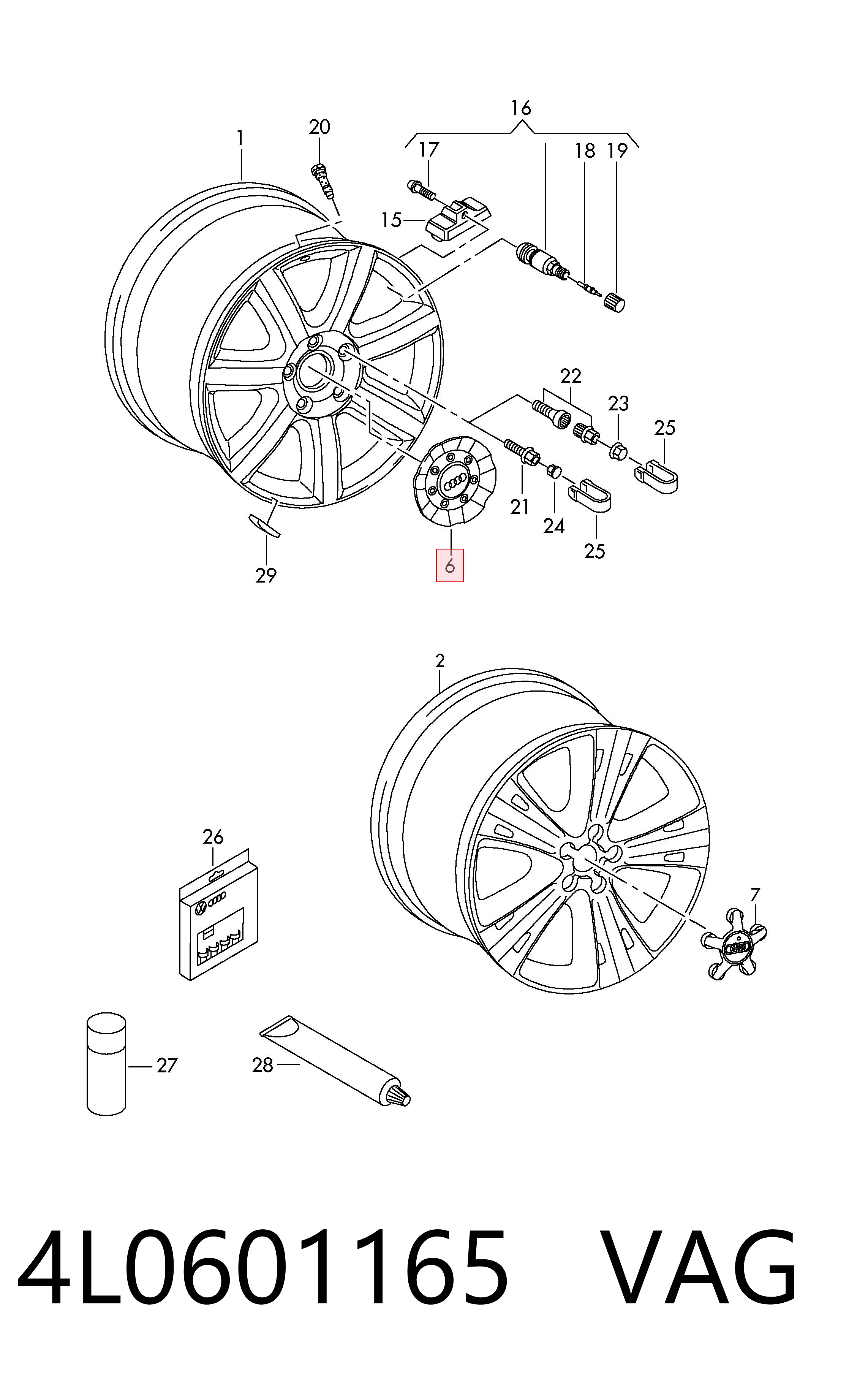 4L0601165 VAG Колпаки на диски