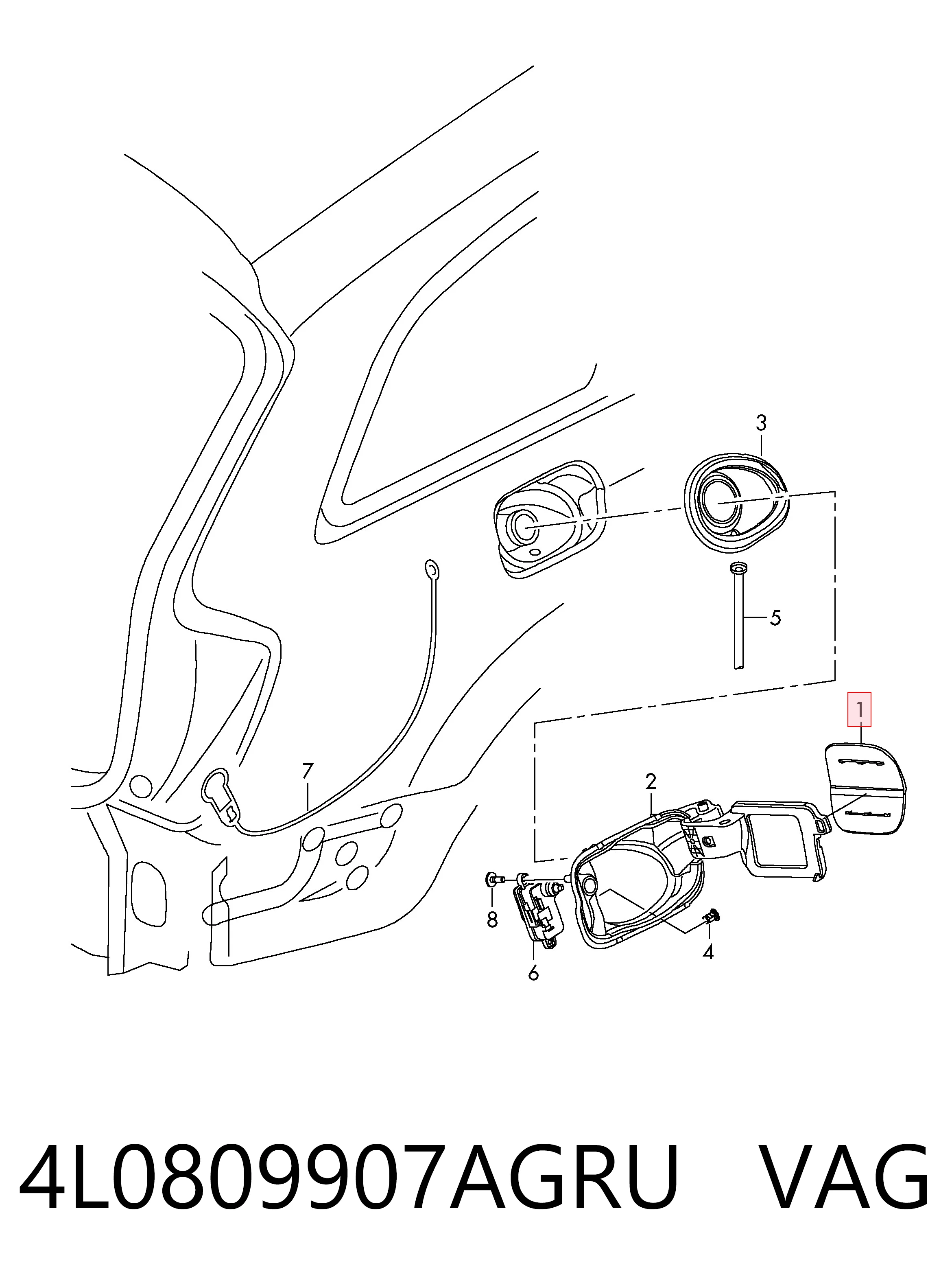 4L0809907AGRU VAG Дверка бензобака