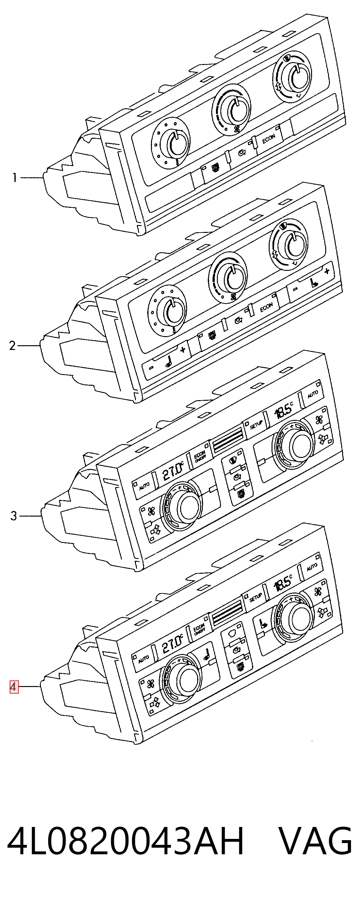 4L0820043AH VAG Механизм управления кондиционером