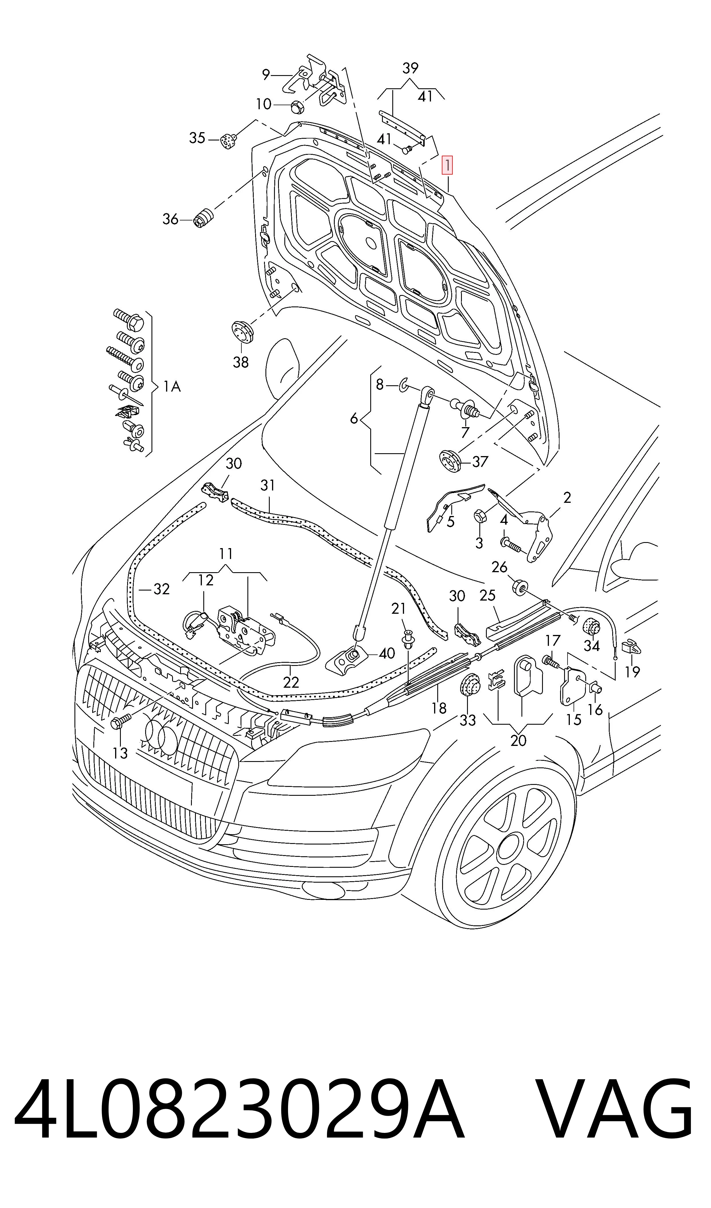 Капот Audi Q7 внедорожник (4LB) (2006 - 2016) цена, от 563.27 USD