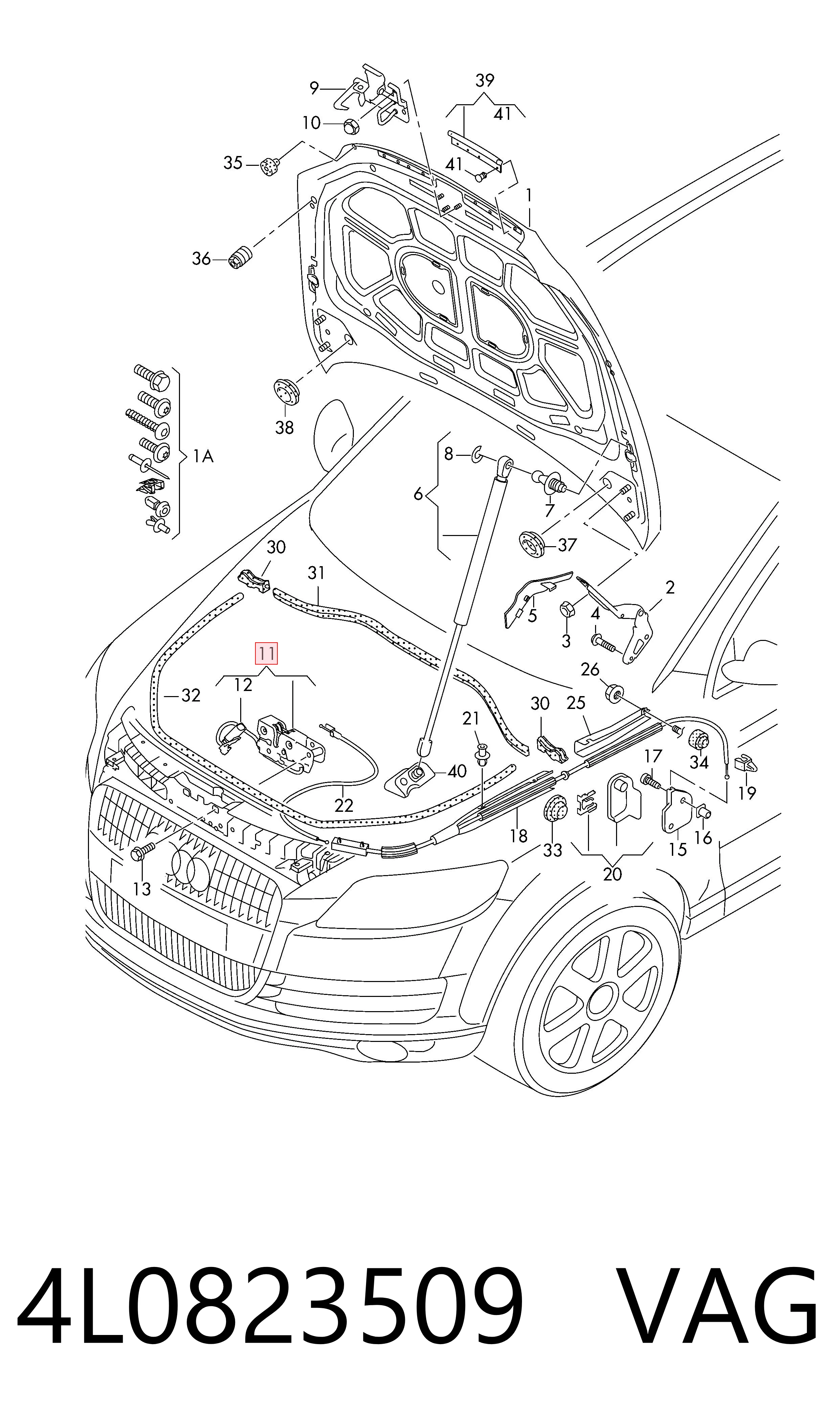 Замок капота Audi Q7 