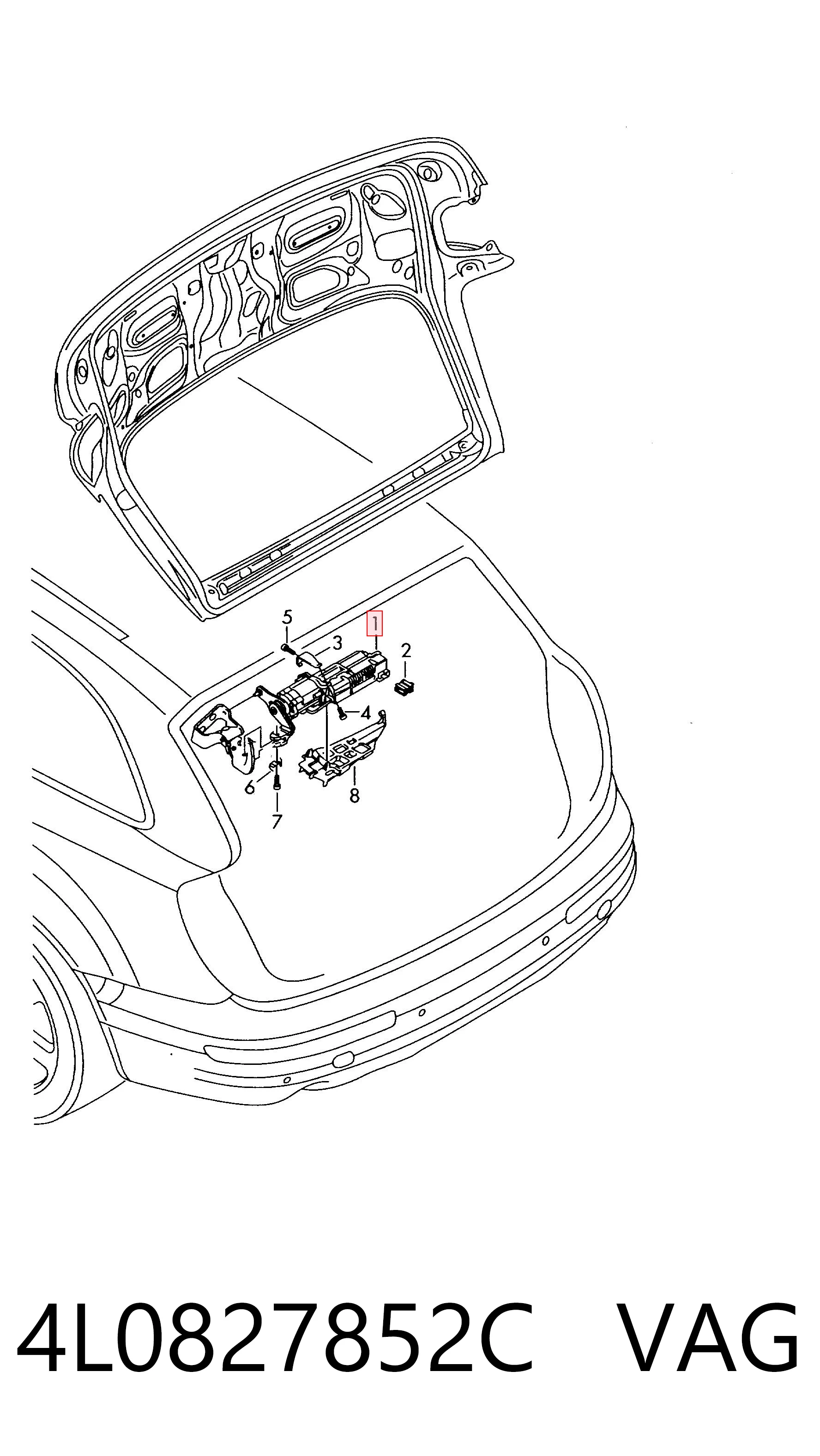 4L0827852C VAG Мотор-привод открытия/закрытия крышки багажника
