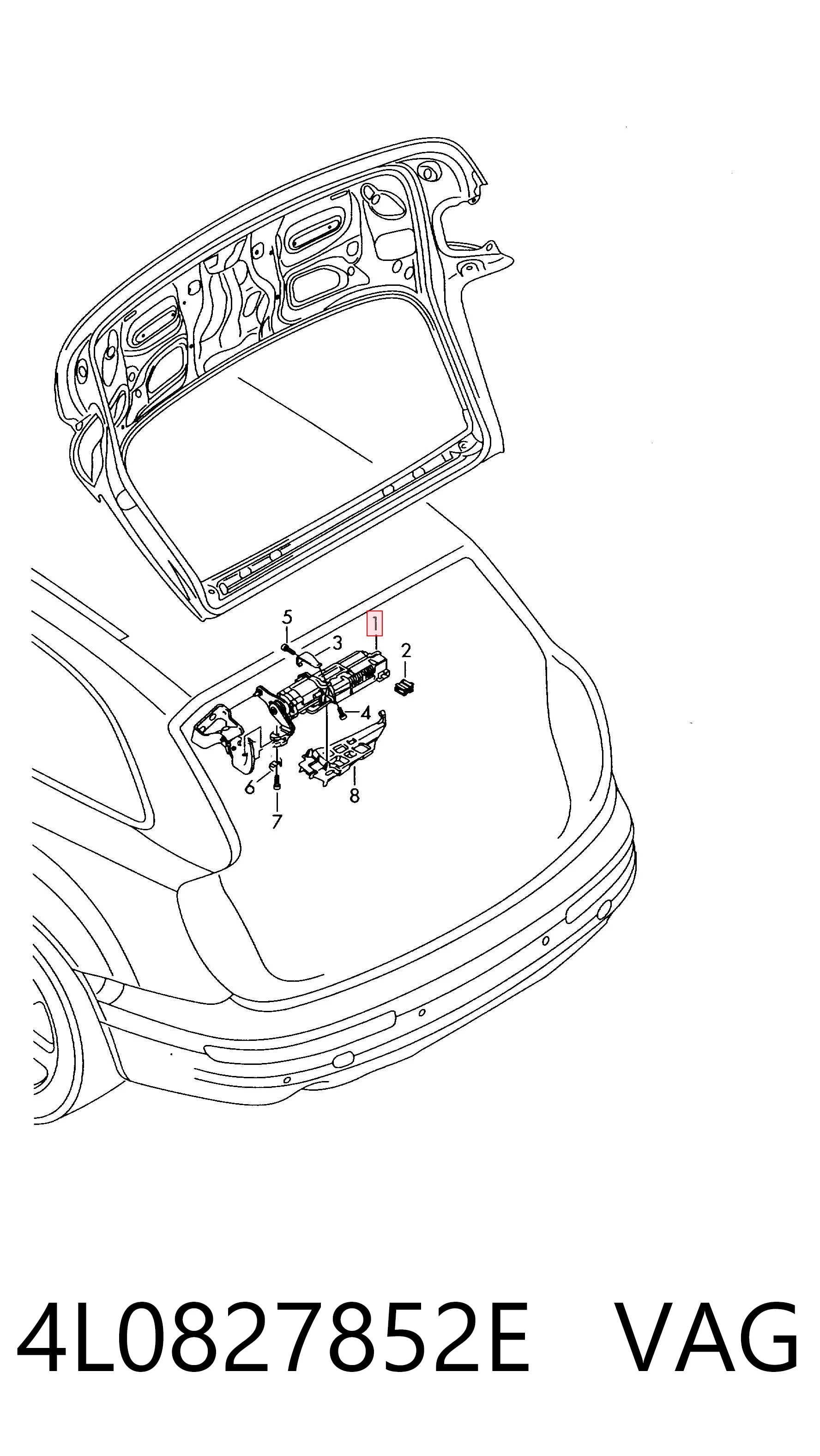 4L0827852E VAG Насос автоматического закрывания багажника (двери 3/5-й задней)