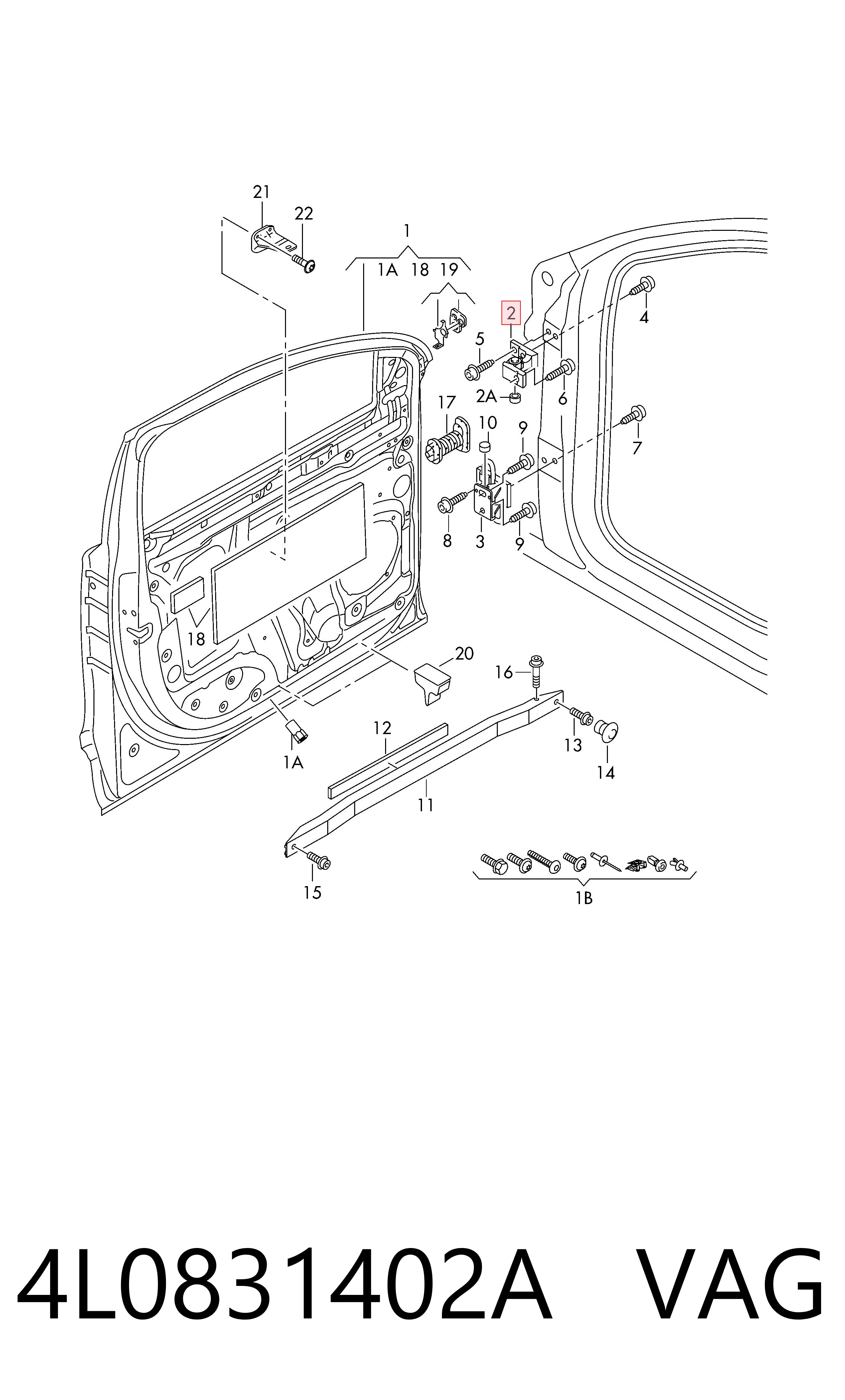 4L0831402A VAG Завеса двери передней правой