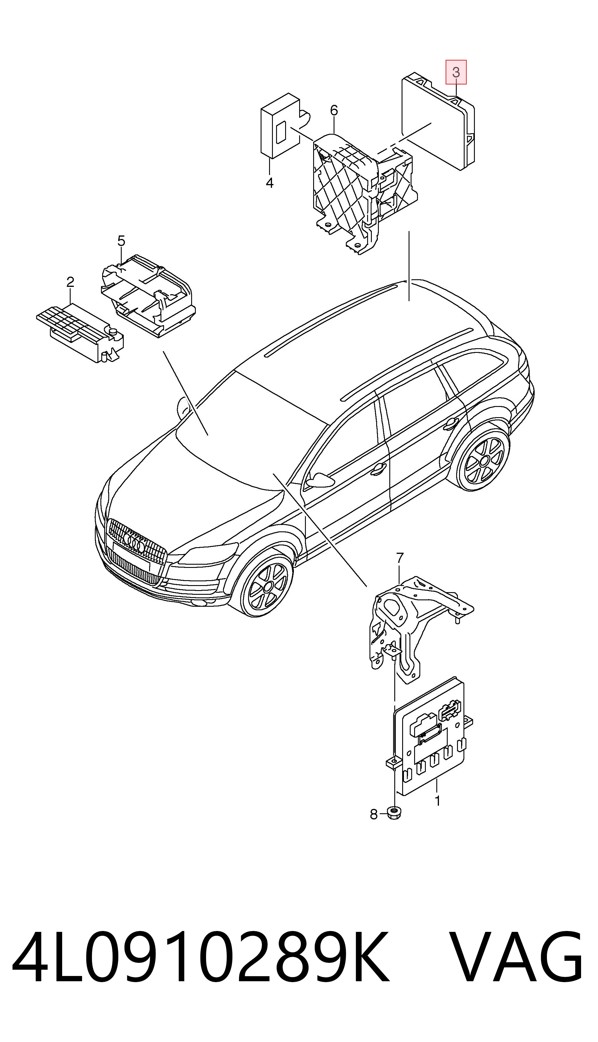 4L0910289K VAG Блок управления центральным замком