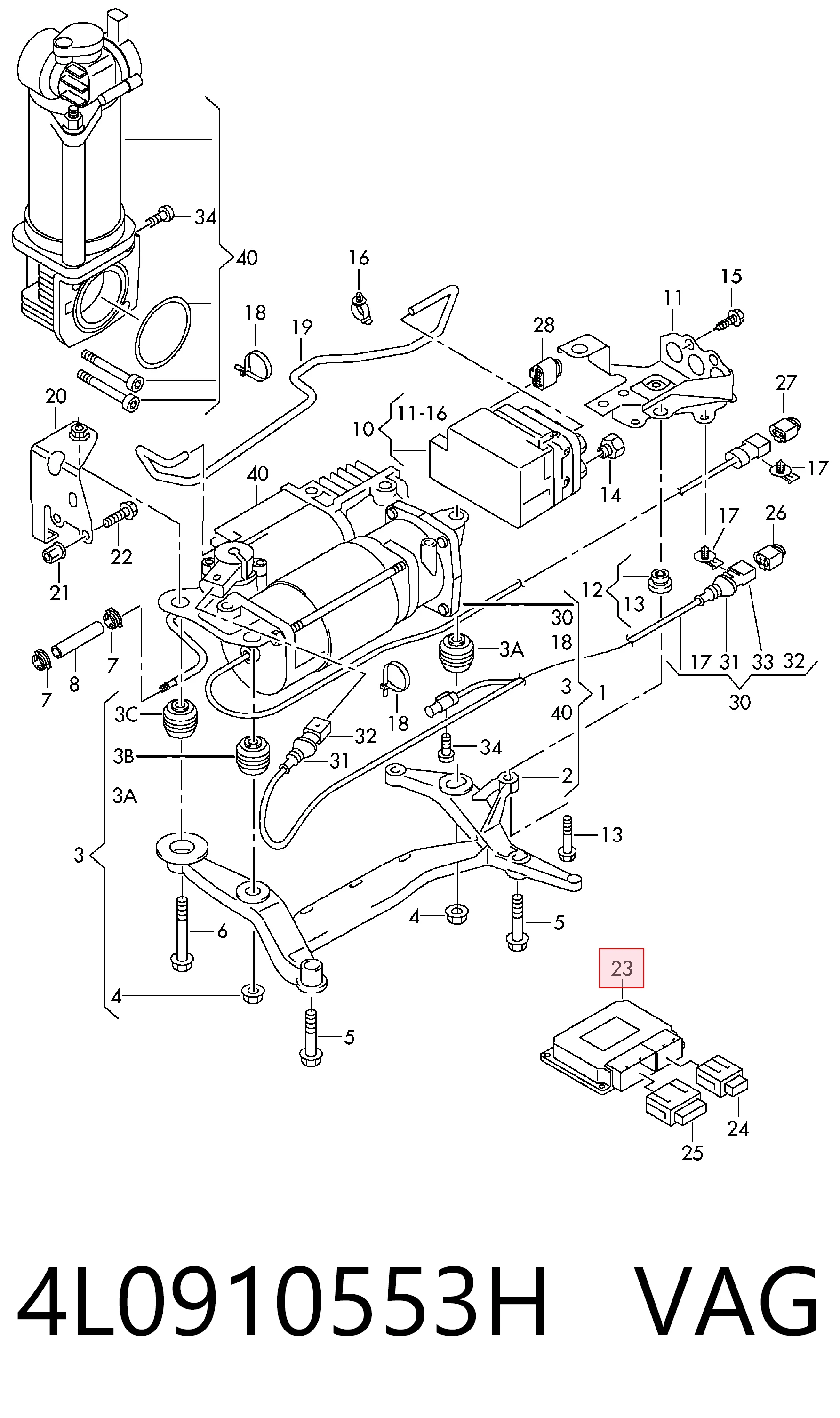 4L0910553H VAG Блок управления пневмоподвеской