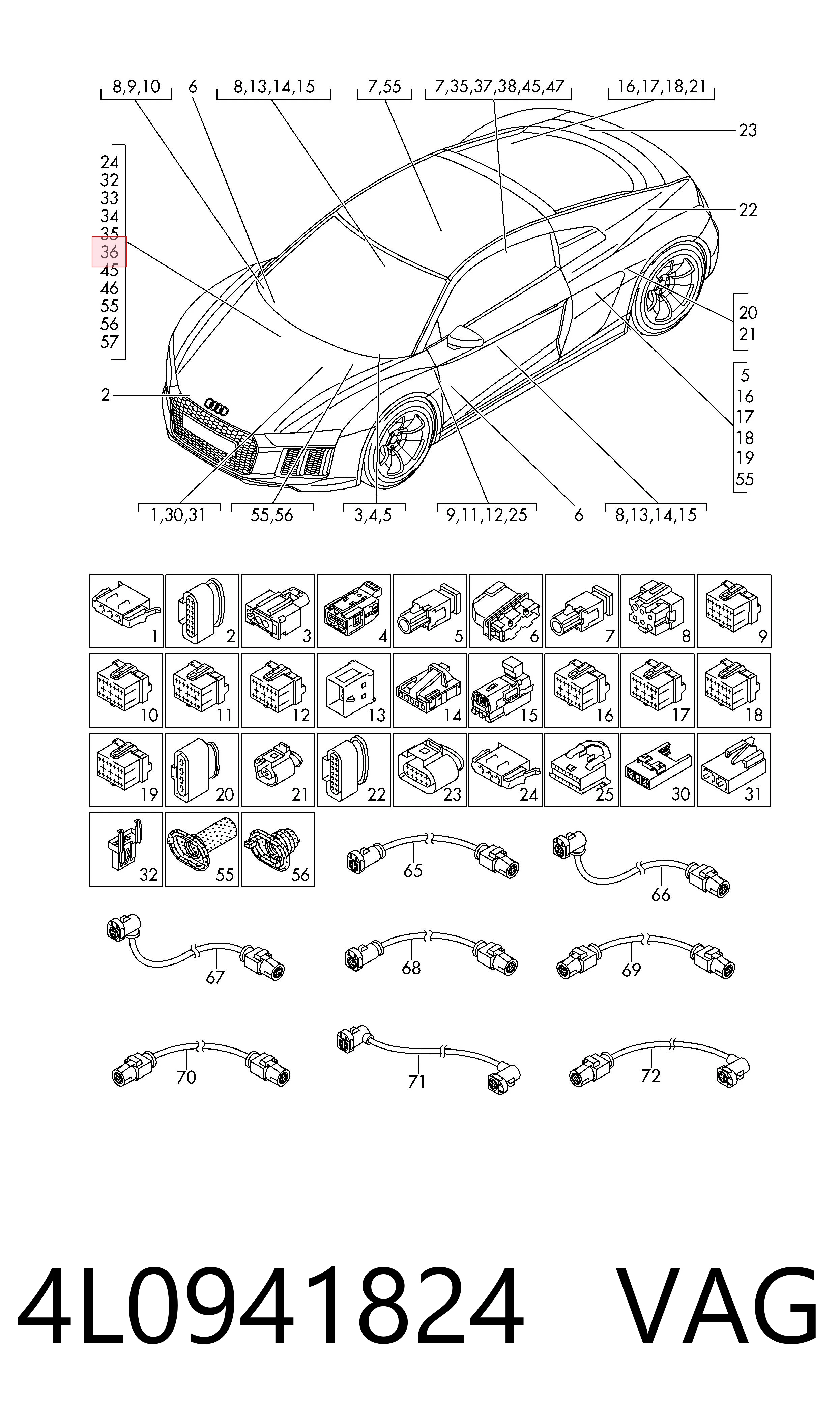 4L0941824 VAG Блок предохранителей задний салонный