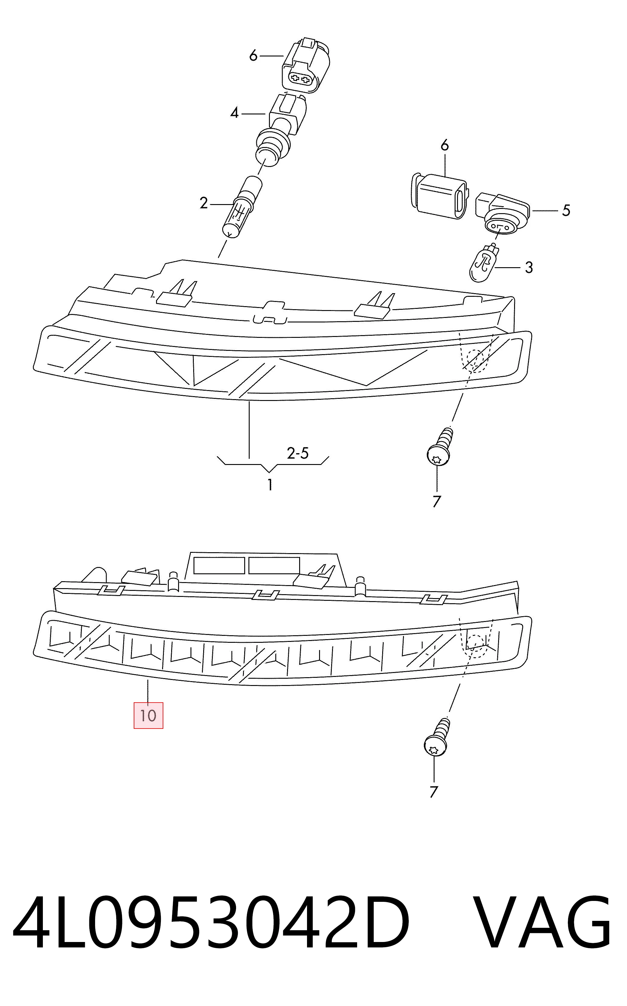 Поворотник правый на Audi Q7  4LB