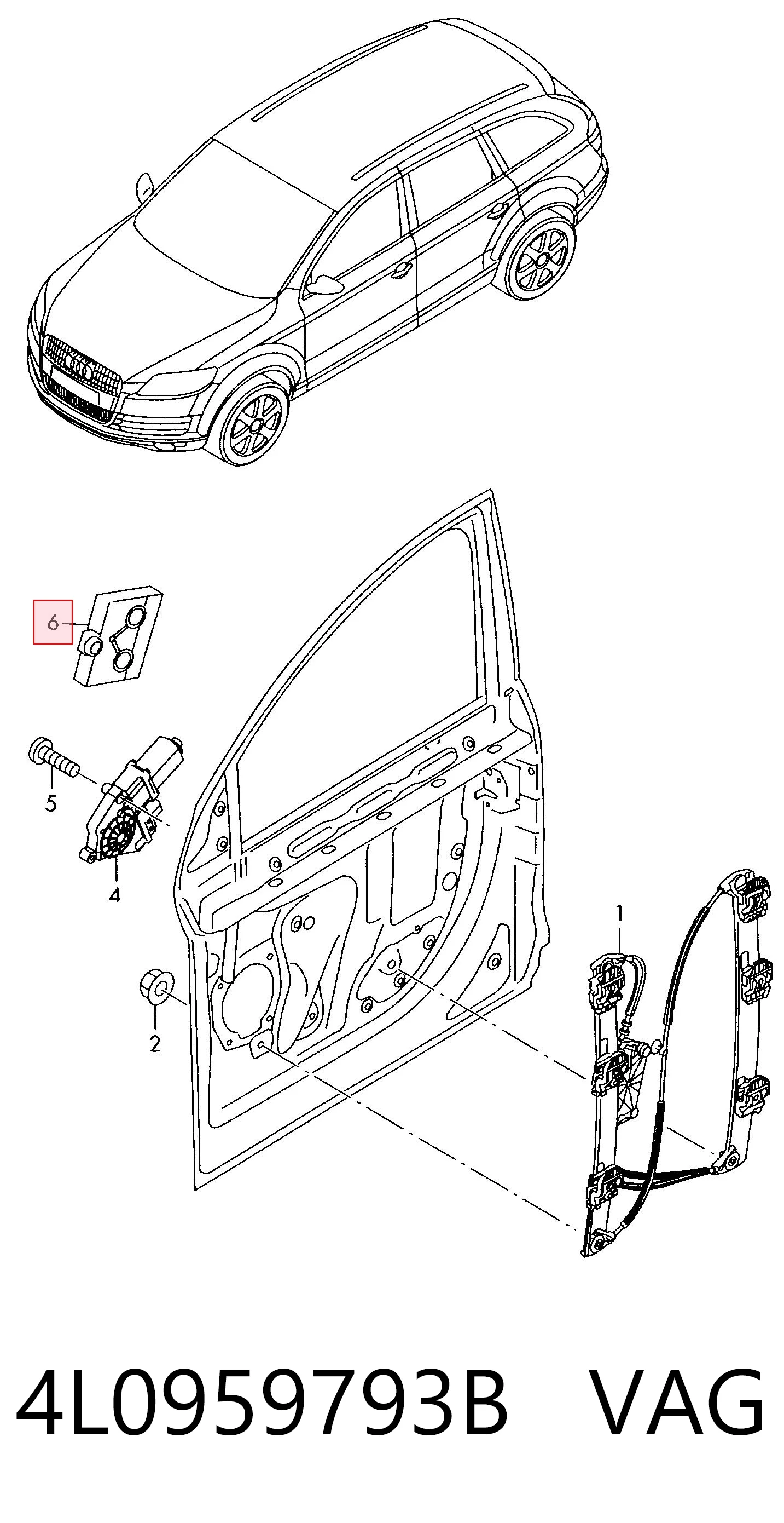 4L0959793B VAG Блок комфорта передней двери