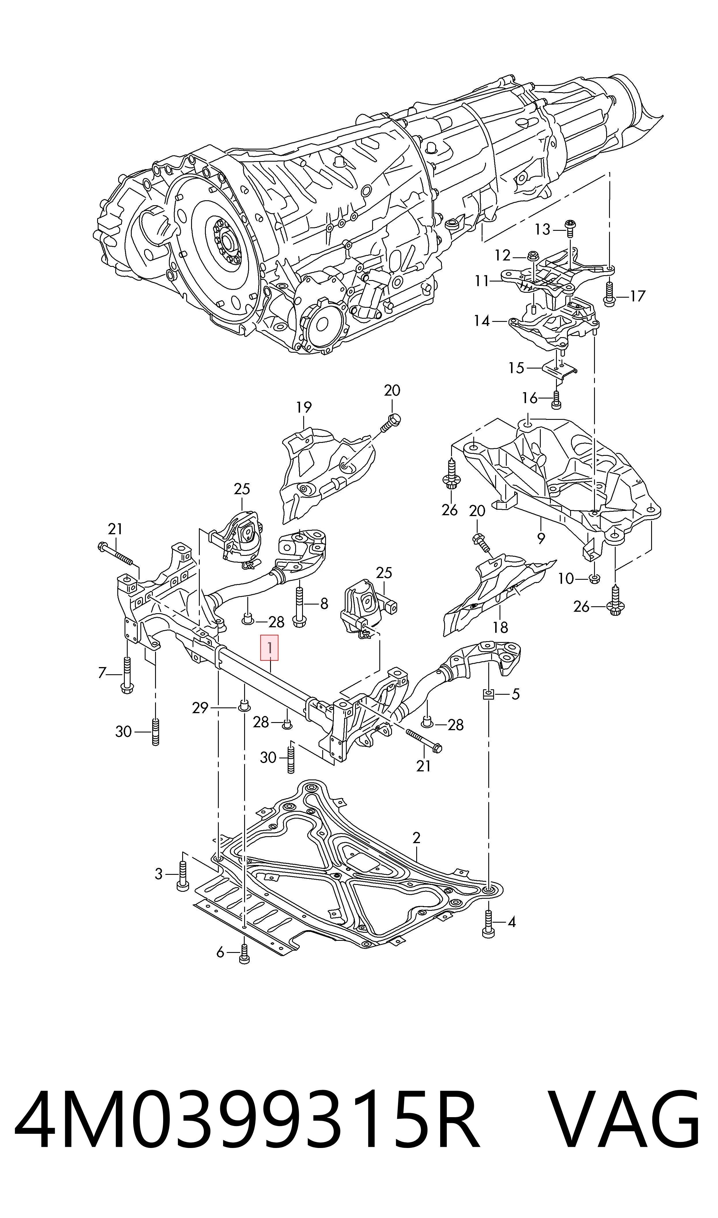 Передняя балка Audi Q7 внедорожник (4MB, 4MG, 4MQ) (2015 - 2026) цена, от 398.31 USD