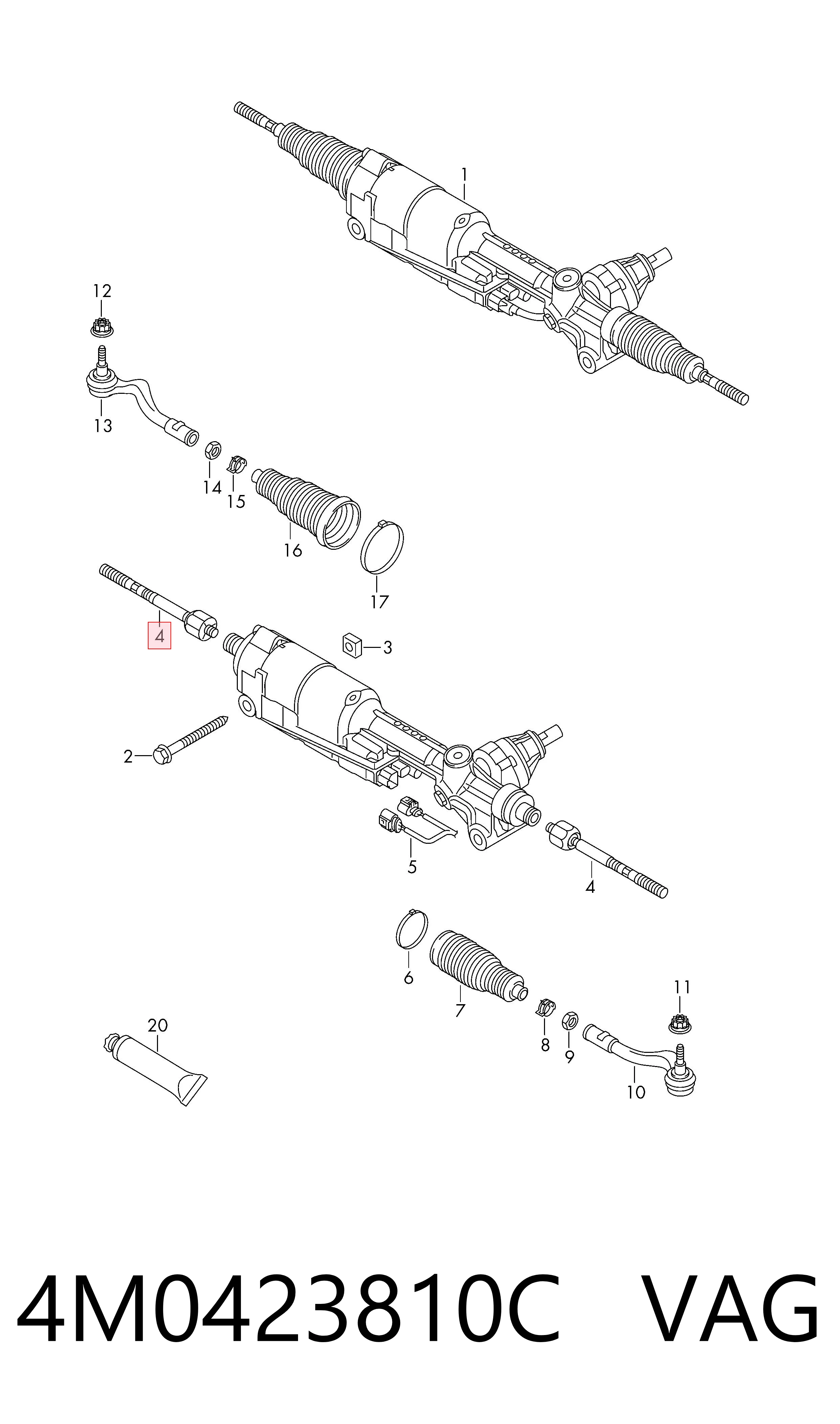 4M0423810C VAG Тяги рулевые