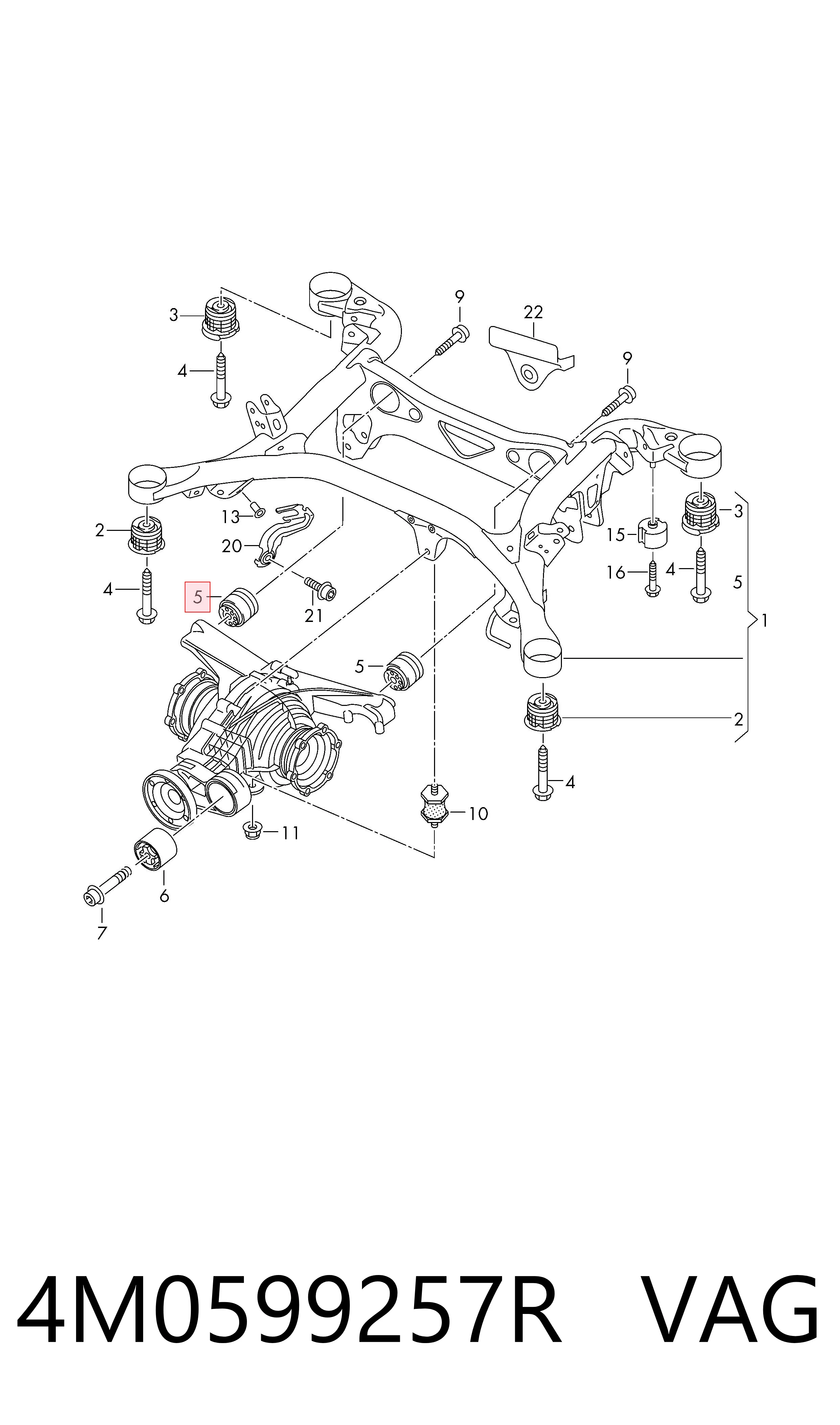 Сайлентблок заднего подрамника Audi Q7 внедорожник (4MB, 4MG, 4MQ) (2015 - 2026) цена, от 60.79 USD
