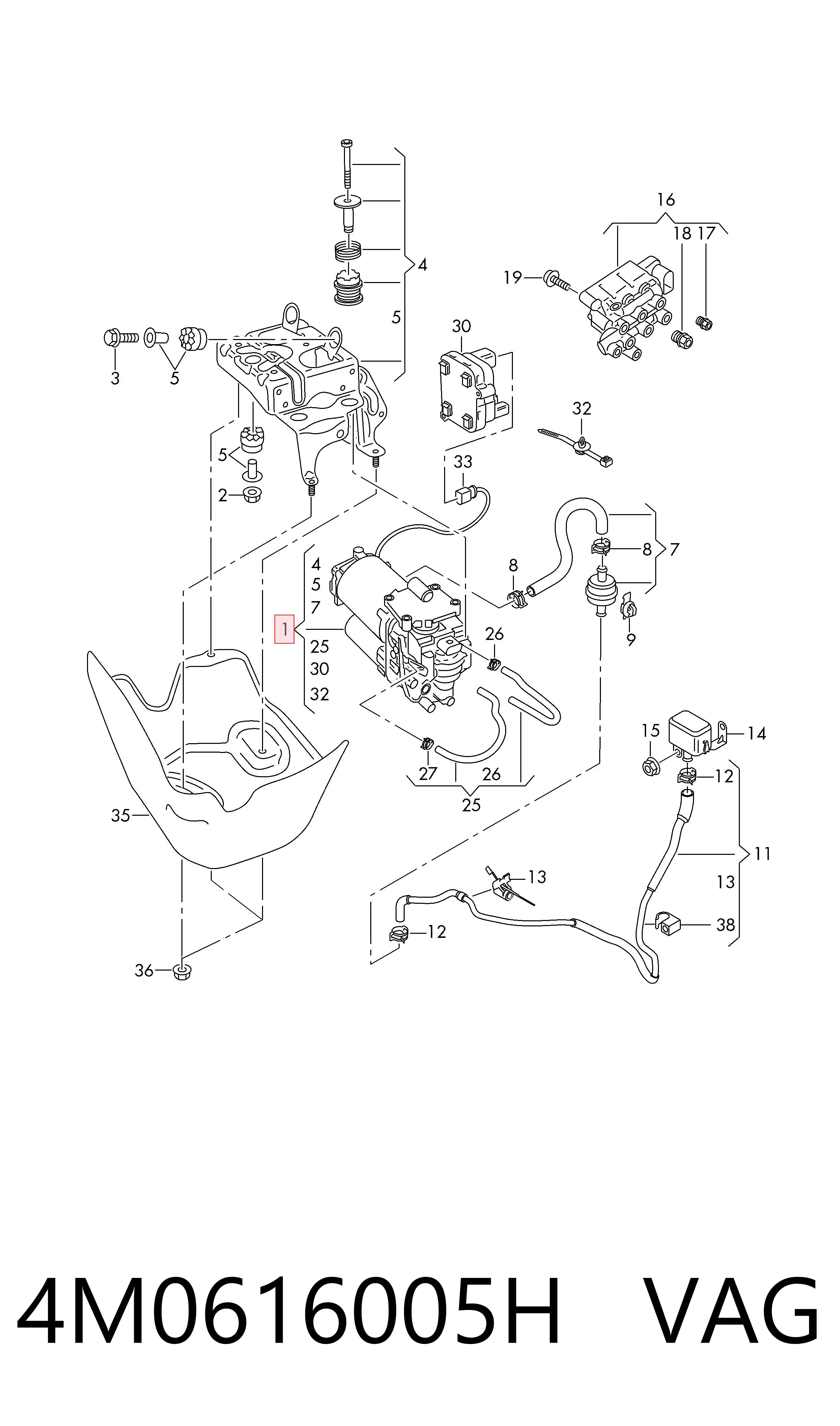 4M0616005H VAG Компрессор подкачки амортизаторов