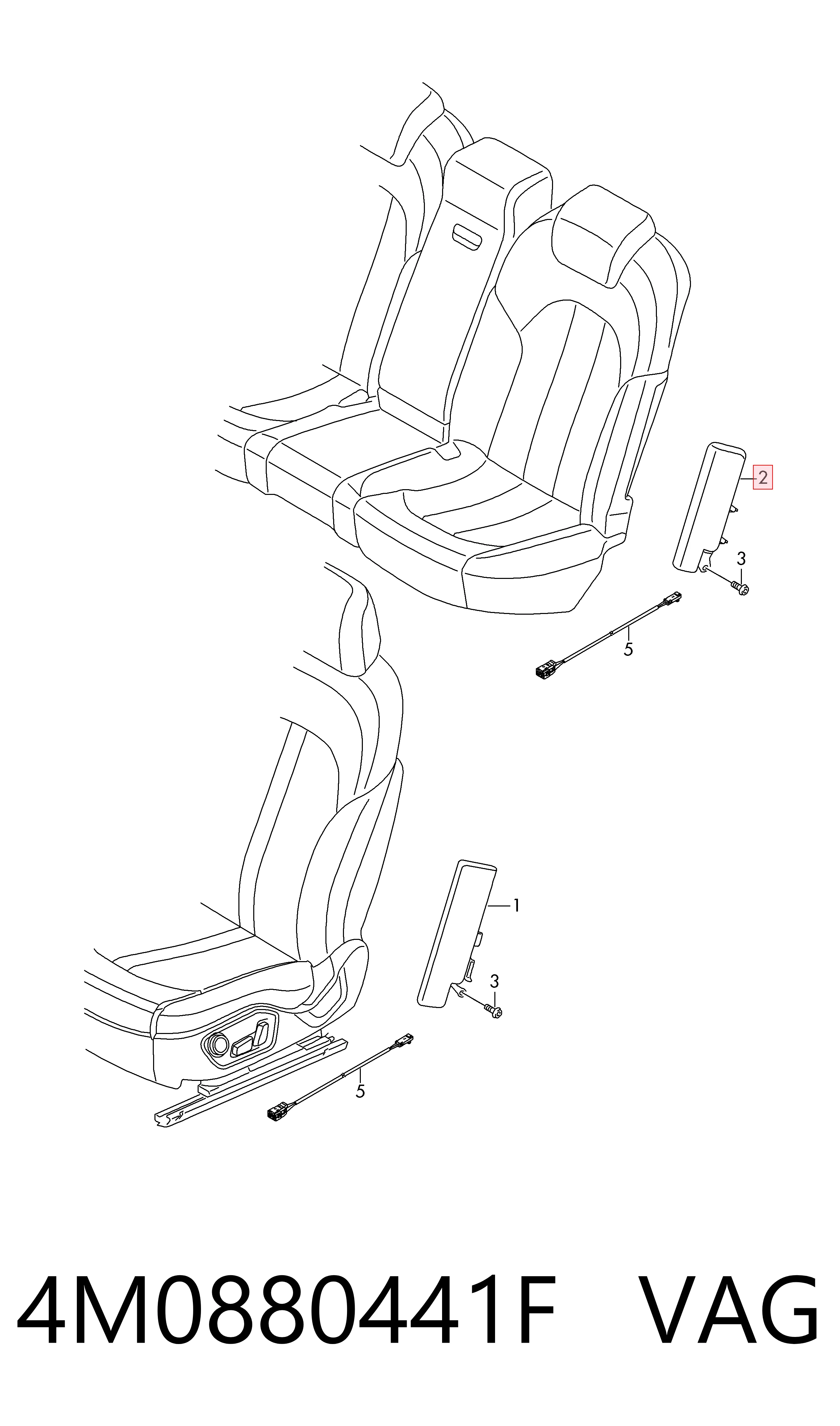 Подушка Айрбег спинки сидения левого VAG 4M0880441F цена, от 101.35 USD