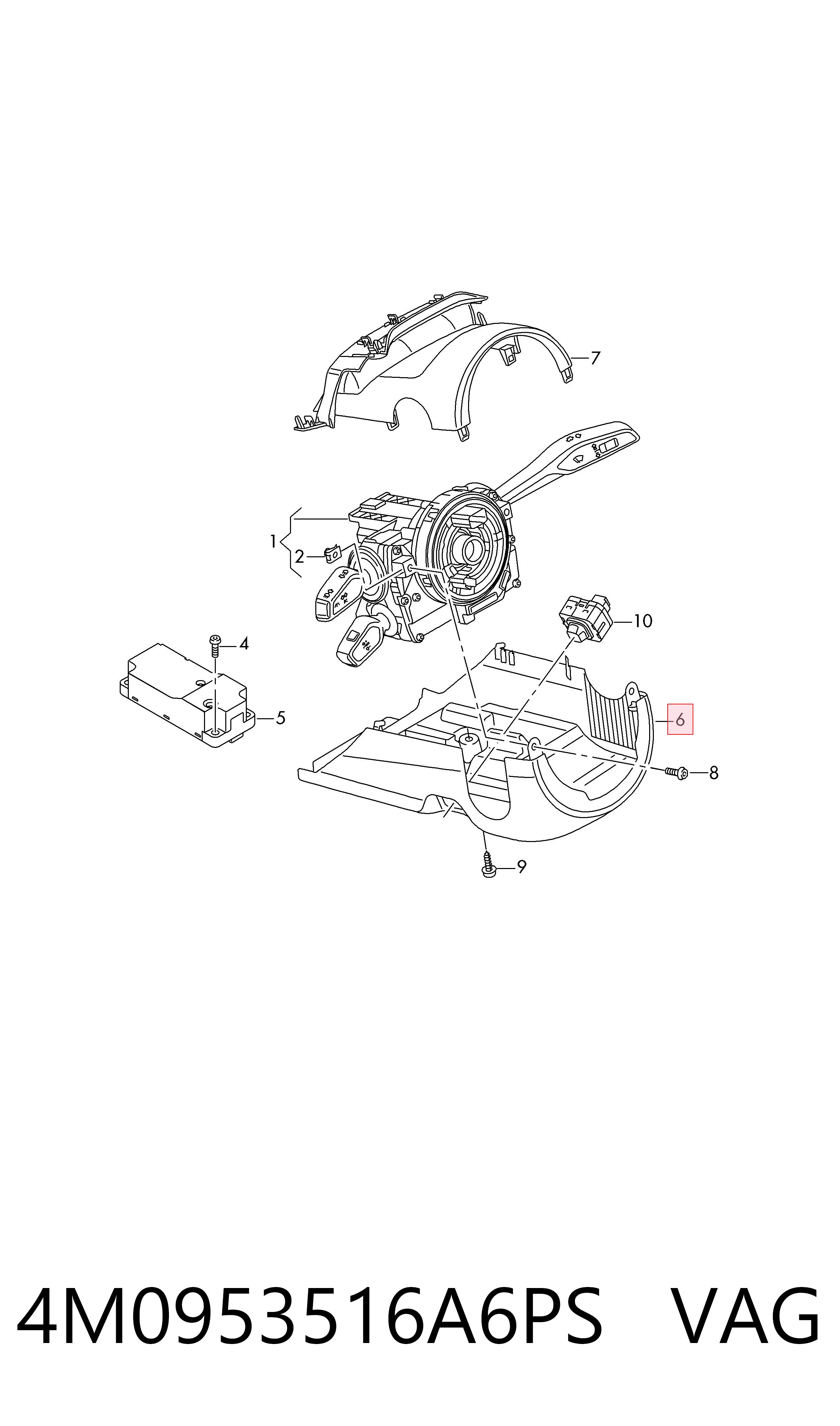 4M0953516A6PS VAG Защитный кожух рулевого механизма